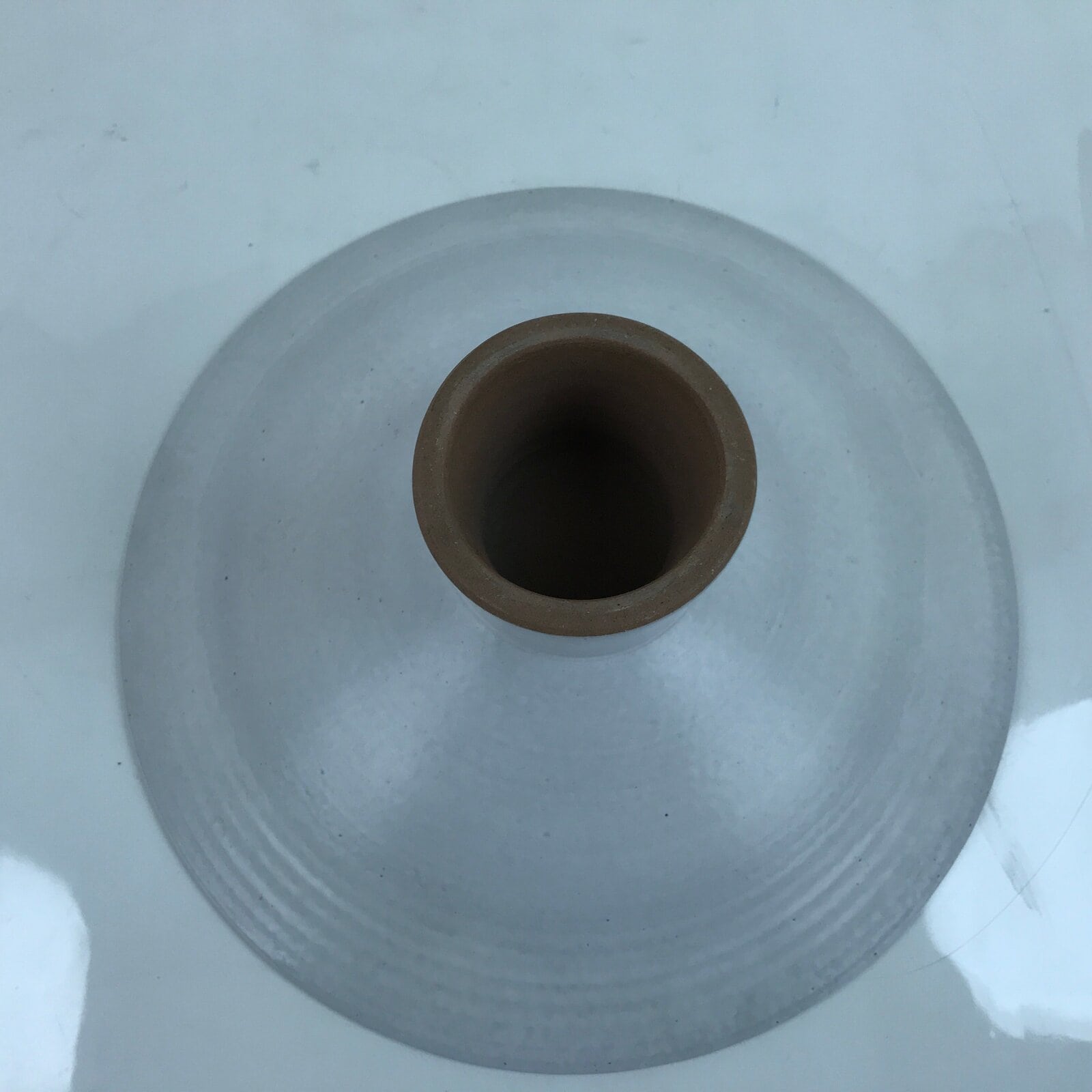 Japanese Ceramic Suiban Flower Vase Vtg Pottery Ikebana Arrangement White Y70