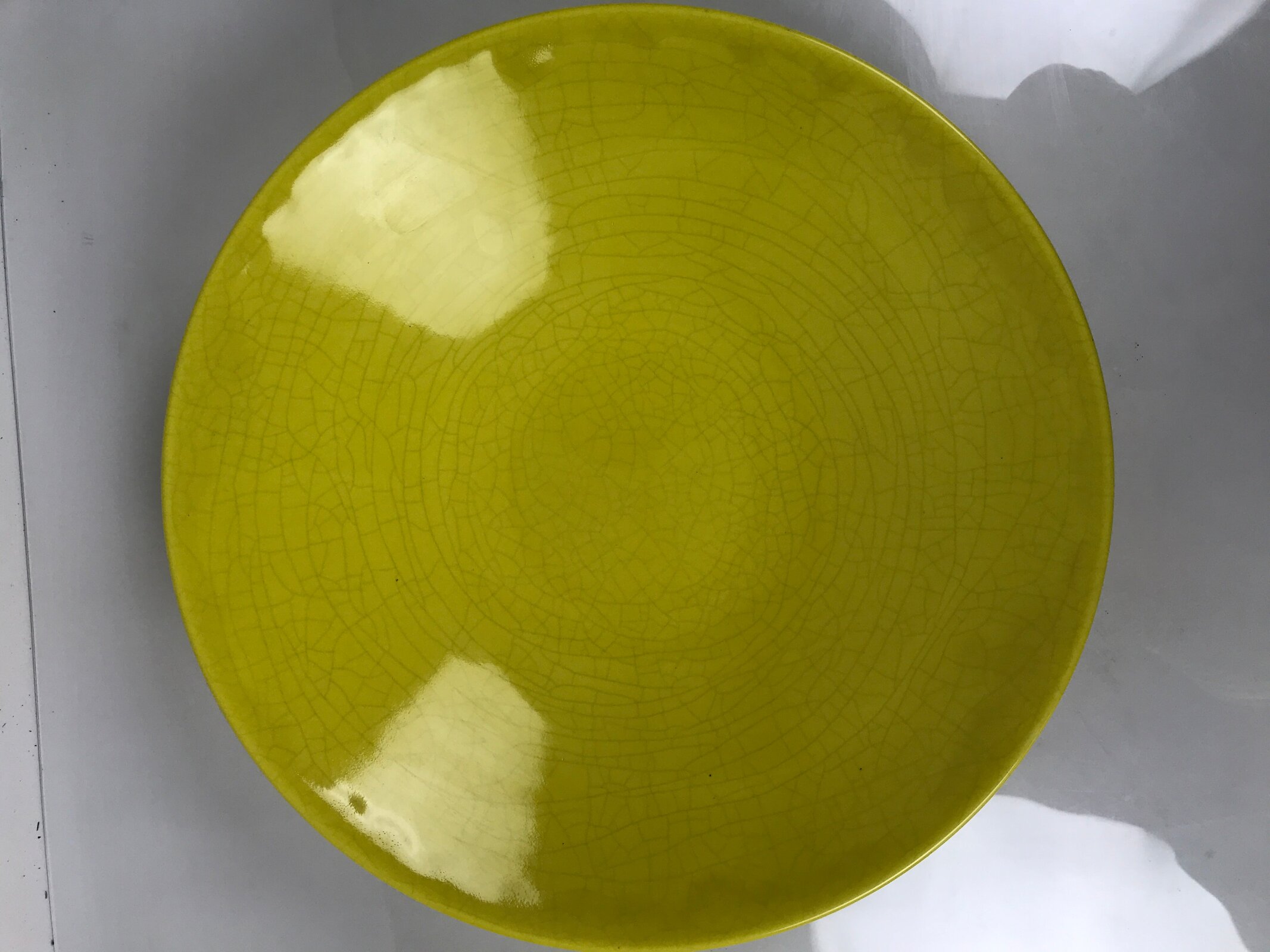 Japanese Ceramic Suiban Flower Vase Vtg Pottery Ikebana Arrangement Yellow Y522