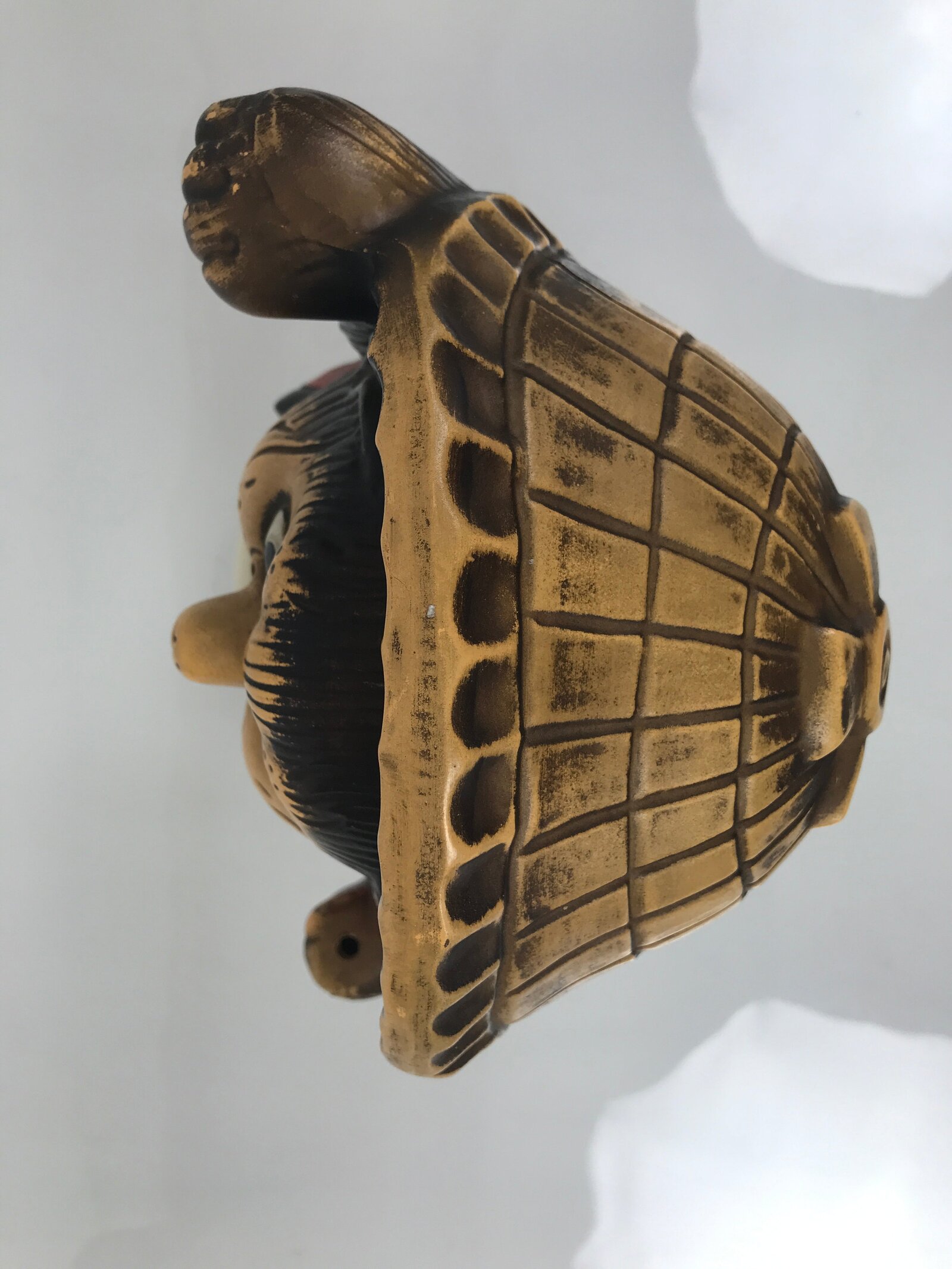 Japanese Ceramic Tanuki Raccoon Dog Statue Vtg Business Good Luck Okimono ST89