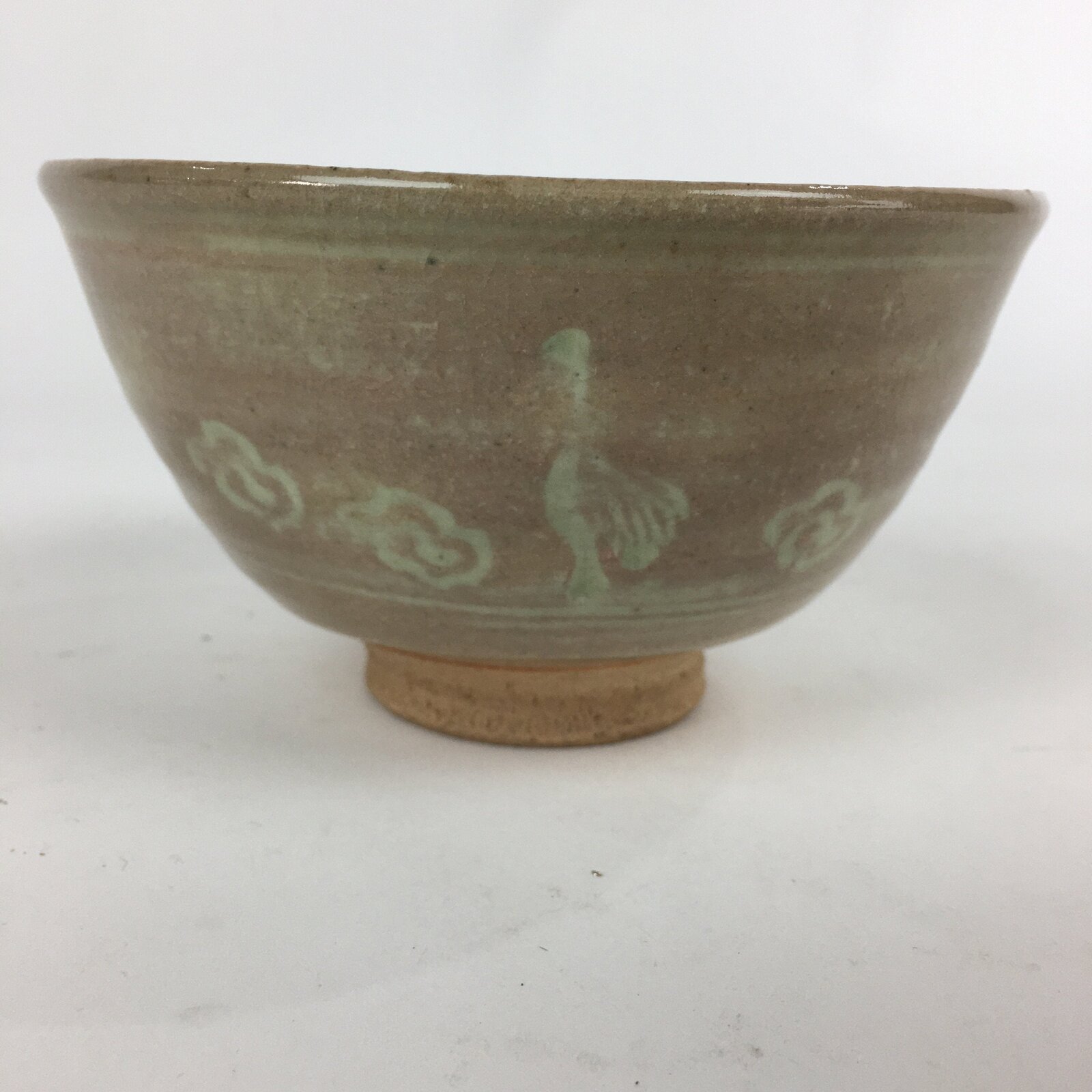 Japanese Ceramic Tea Ceremony Bowl Vtg Chawan Brown Pottery Sado Pottery GTB823