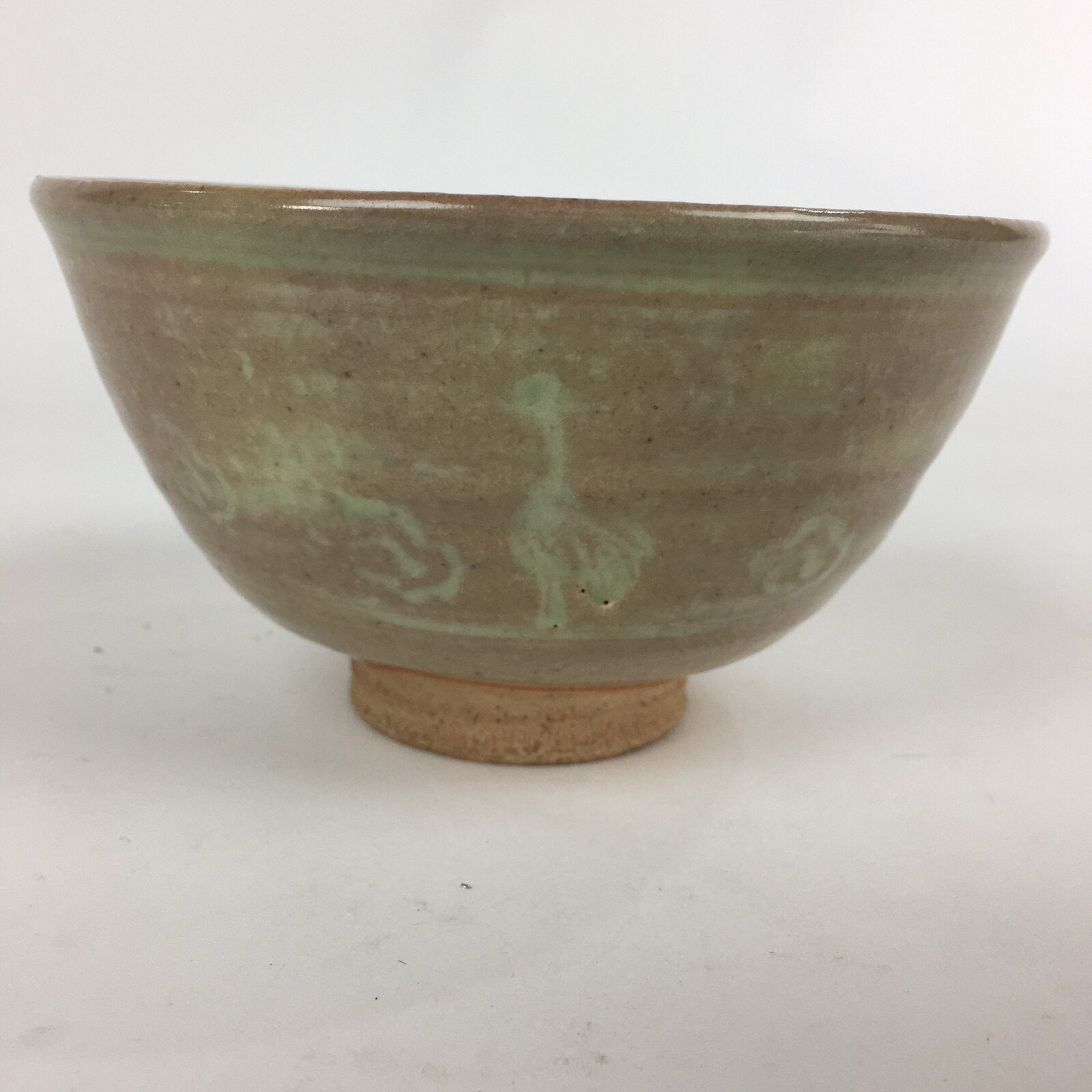 Japanese Ceramic Tea Ceremony Bowl Vtg Chawan Brown Pottery Sado Pottery GTB823