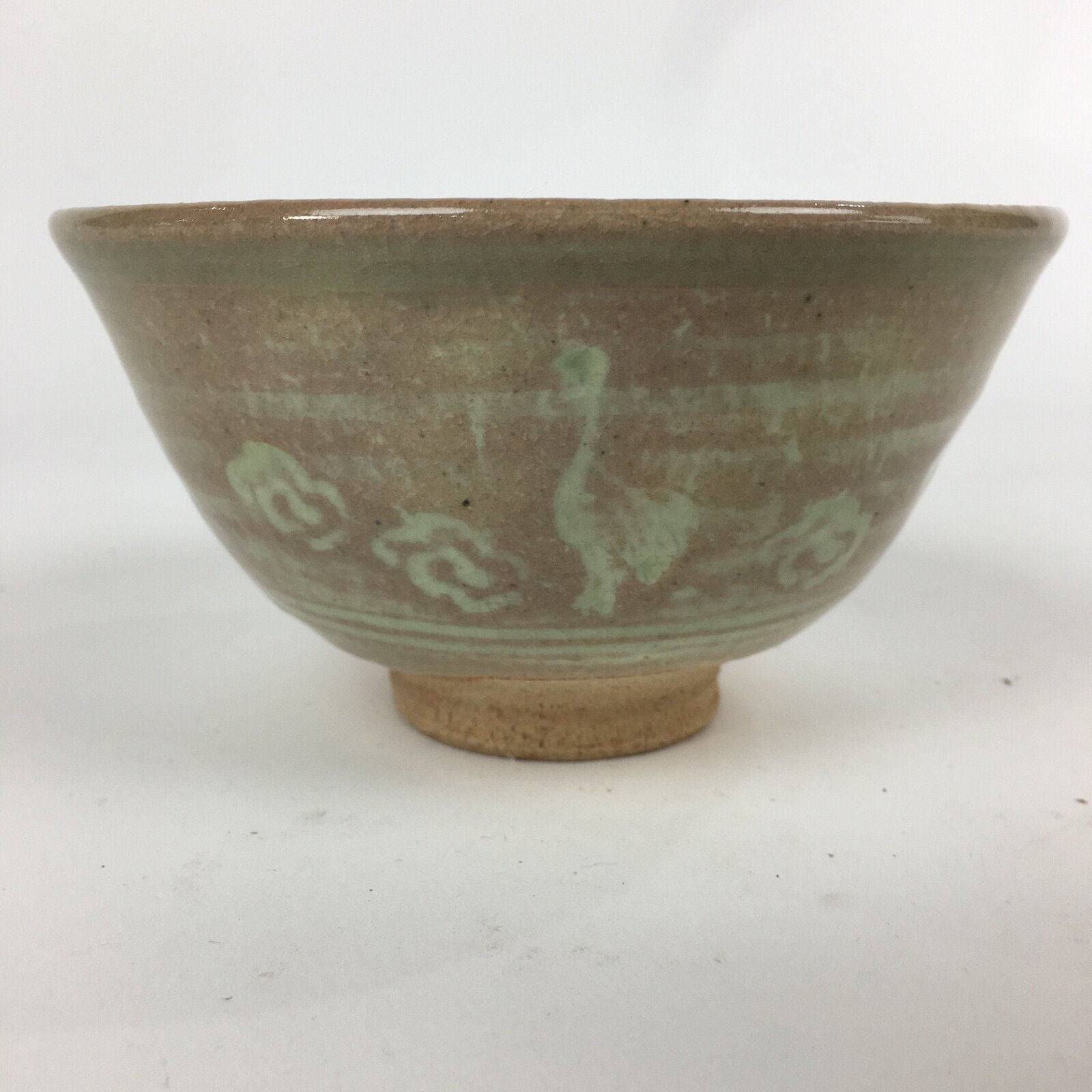 Japanese Ceramic Tea Ceremony Bowl Vtg Chawan Brown Pottery Sado Pottery GTB824