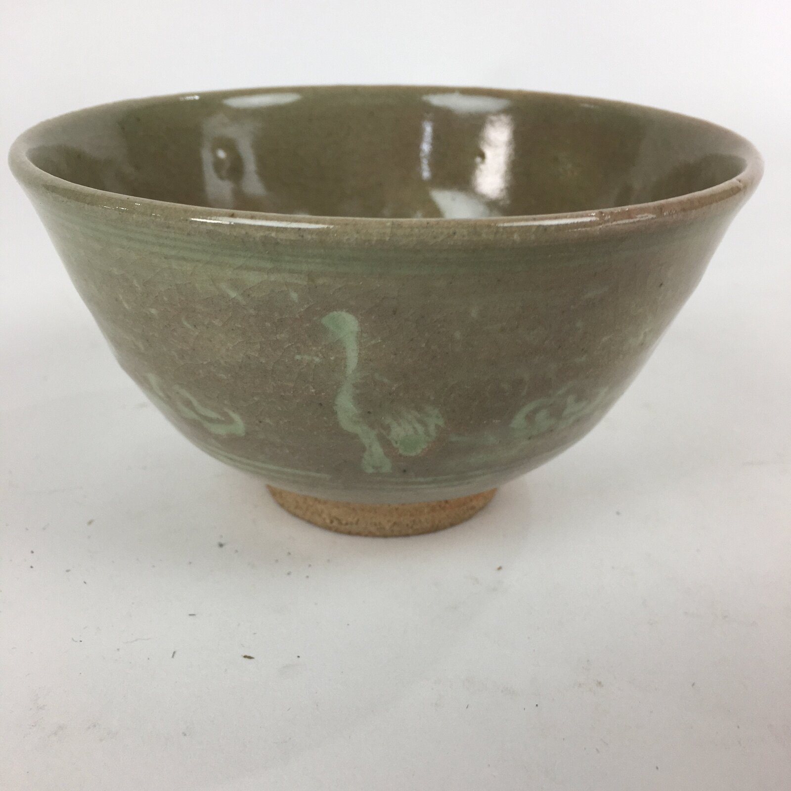 Japanese Ceramic Tea Ceremony Bowl Vtg Chawan Brown Pottery Sado Pottery GTB826