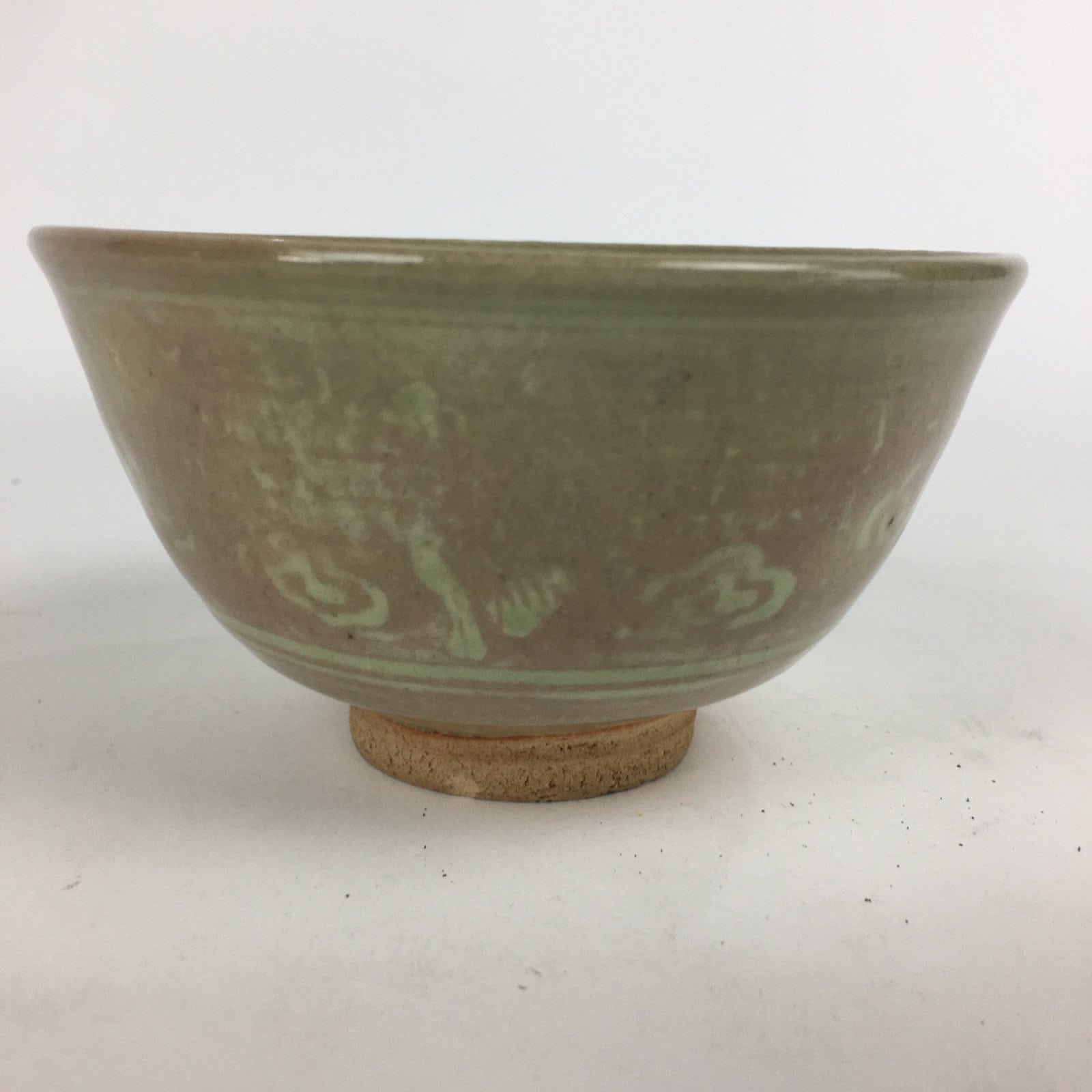 Japanese Ceramic Tea Ceremony Bowl Vtg Matcha Chawan Brown Pottery Sado GTB798