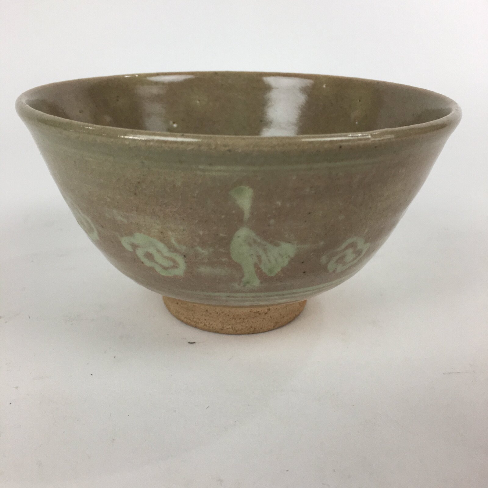 Japanese Ceramic Tea Ceremony Bowl Vtg Matcha Chawan Brown Pottery Sado GTB820