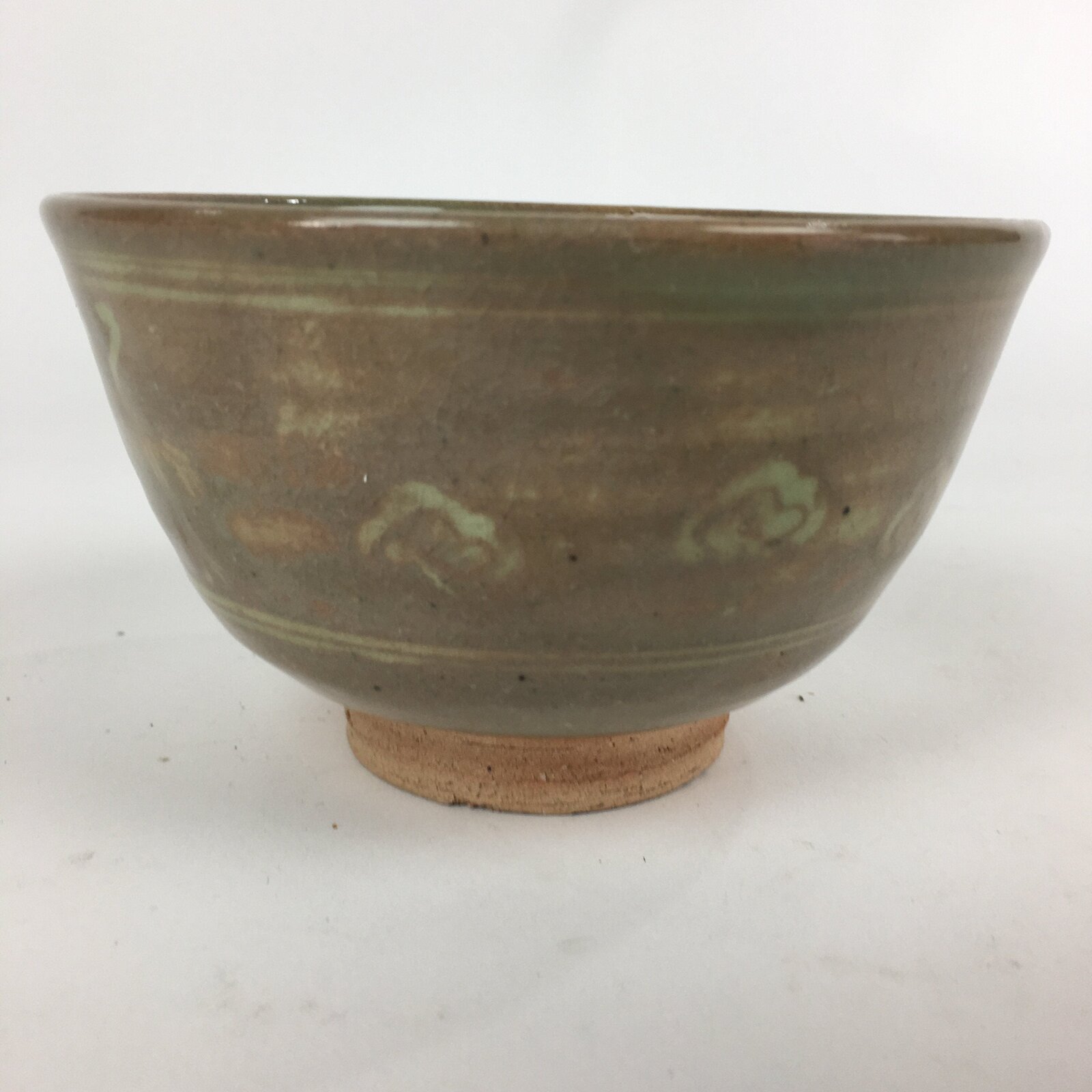 Japanese Ceramic Tea Ceremony Bowl Vtg Matcha Chawan Brown Pottery Sado GTB821