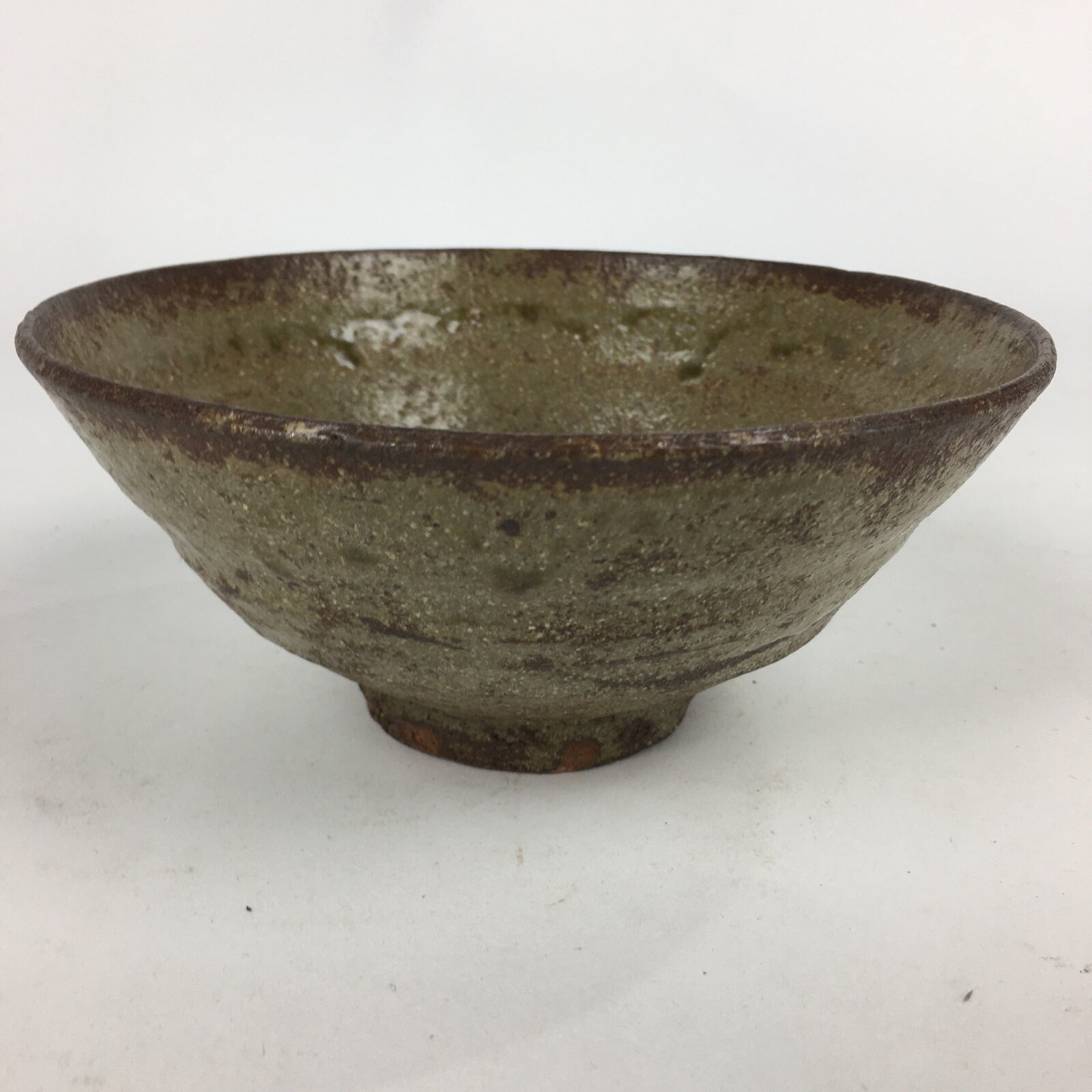 Japanese Ceramic Tea Ceremony Green Tea Bowl Vtg Brown Matcha Chawan GTB843