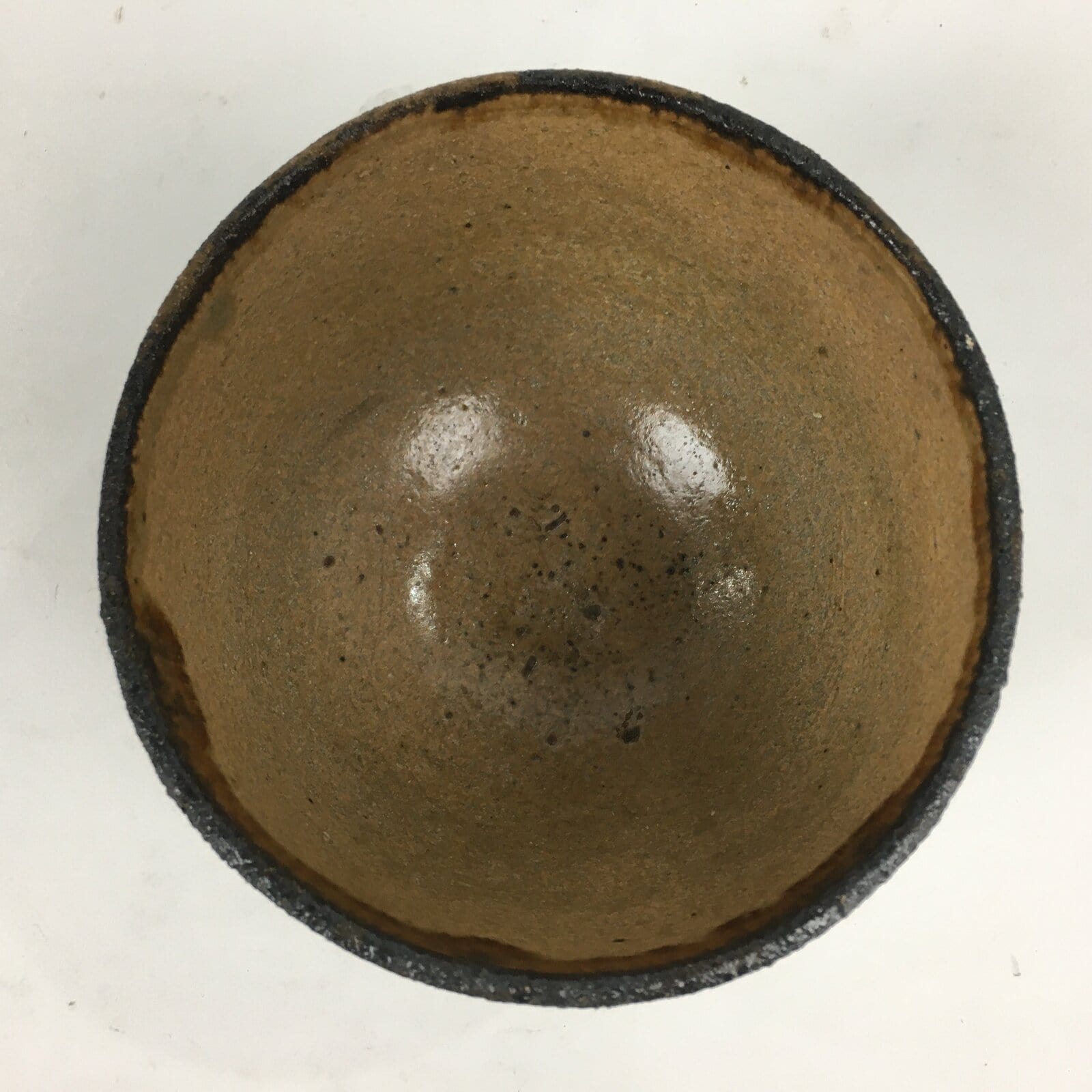 Japanese Ceramic Tea Ceremony Green Tea Bowl Vtg Chawan Brown GTB851