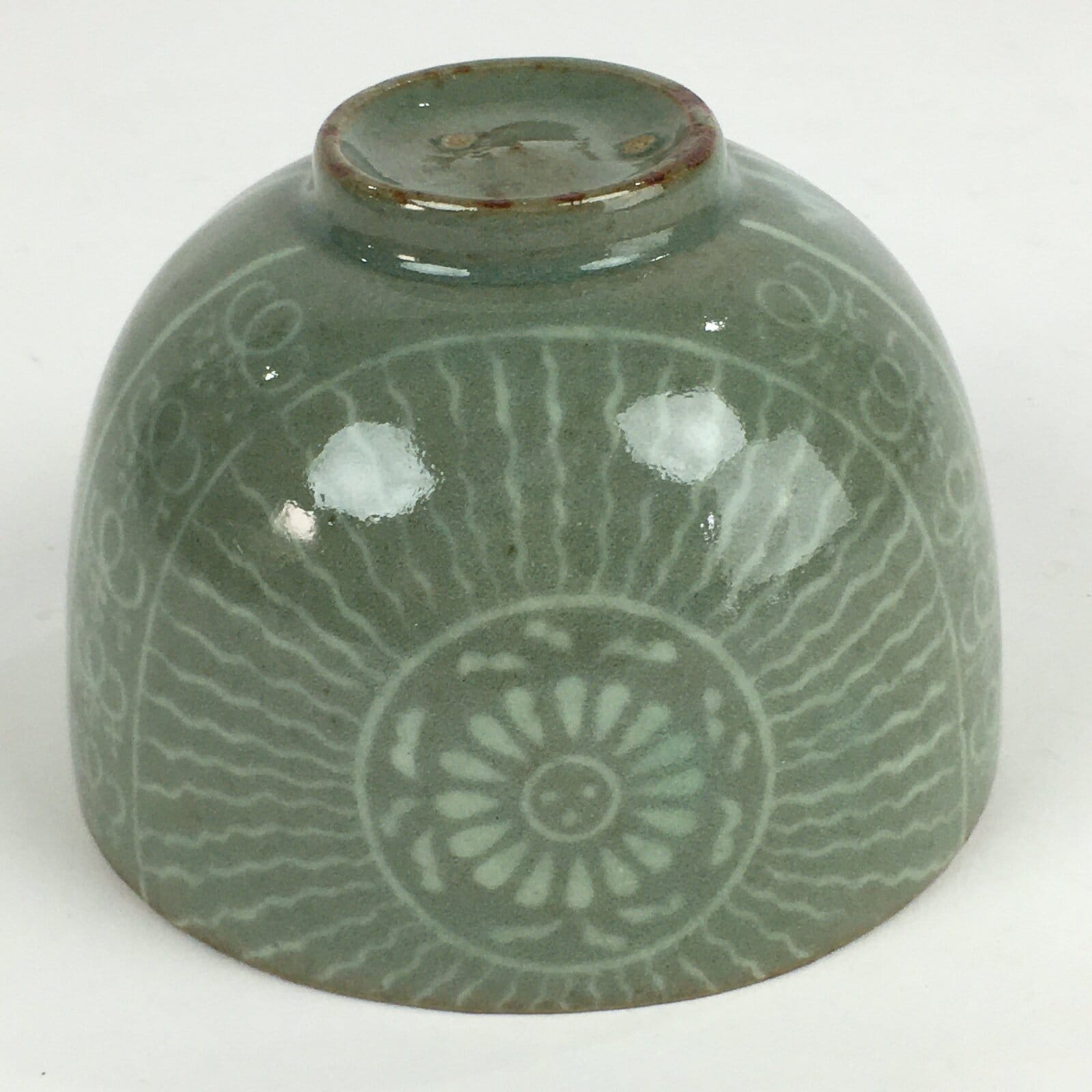 Japanese Ceramic Tea Ceremony Green Tea Bowl Vtg Chawan Flower GTB917
