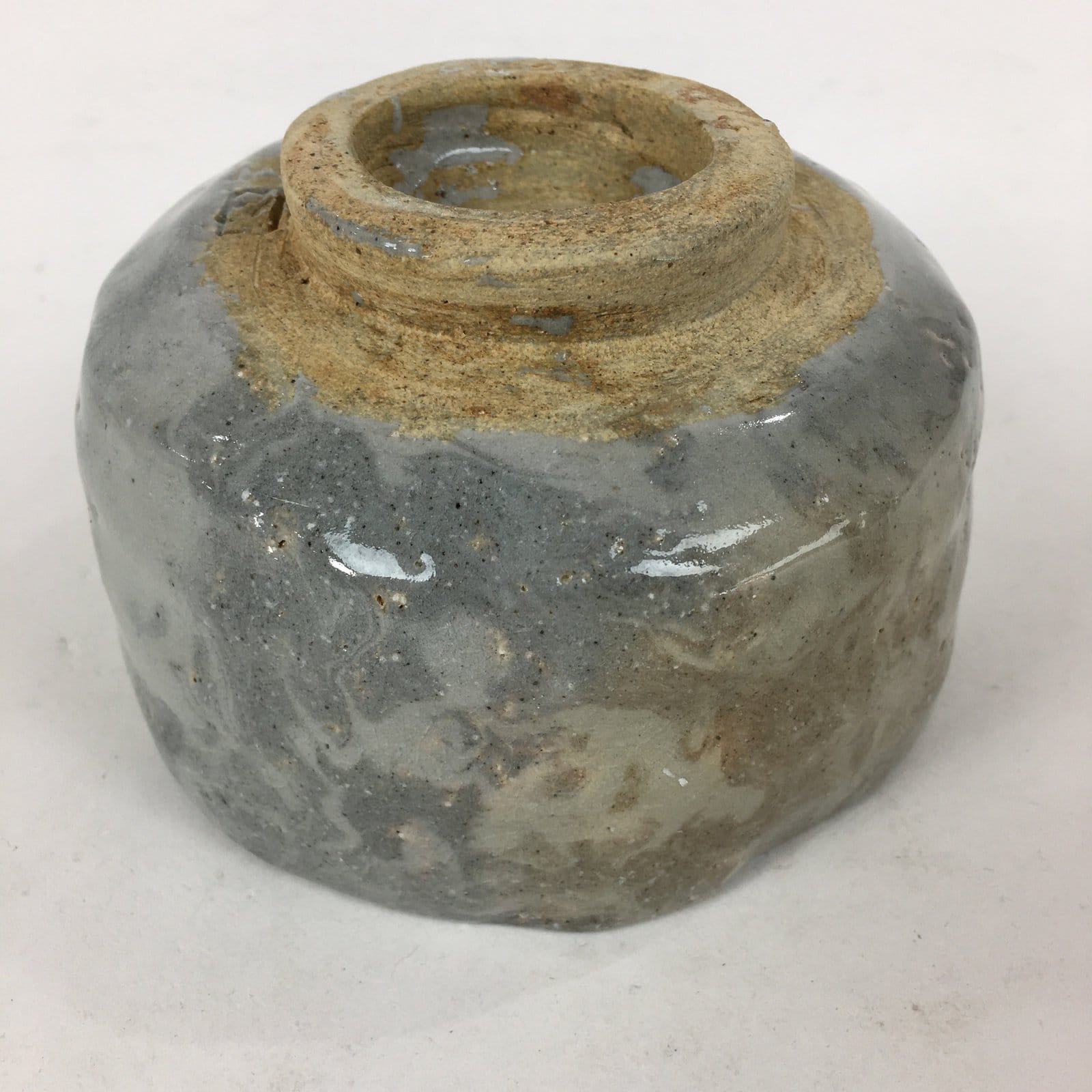 Japanese Ceramic Tea Ceremony Green Tea Bowl Vtg Chawan Gray GTB865