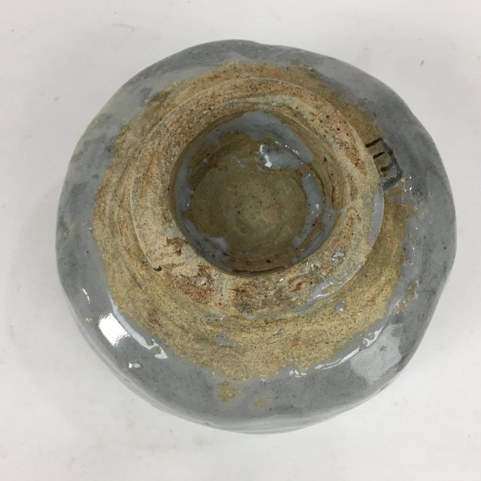 Japanese Ceramic Tea Ceremony Green Tea Bowl Vtg Chawan Gray GTB865