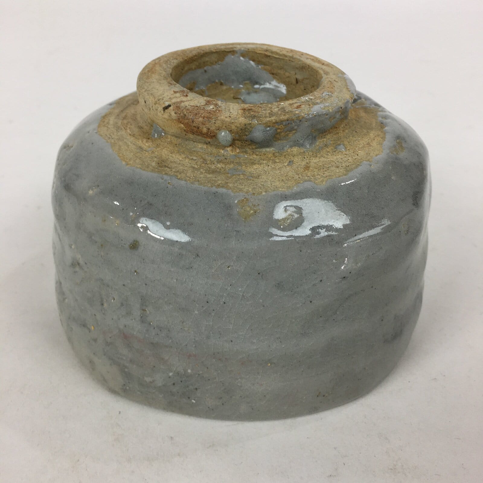 Japanese Ceramic Tea Ceremony Green Tea Bowl Vtg Chawan Gray GTB865