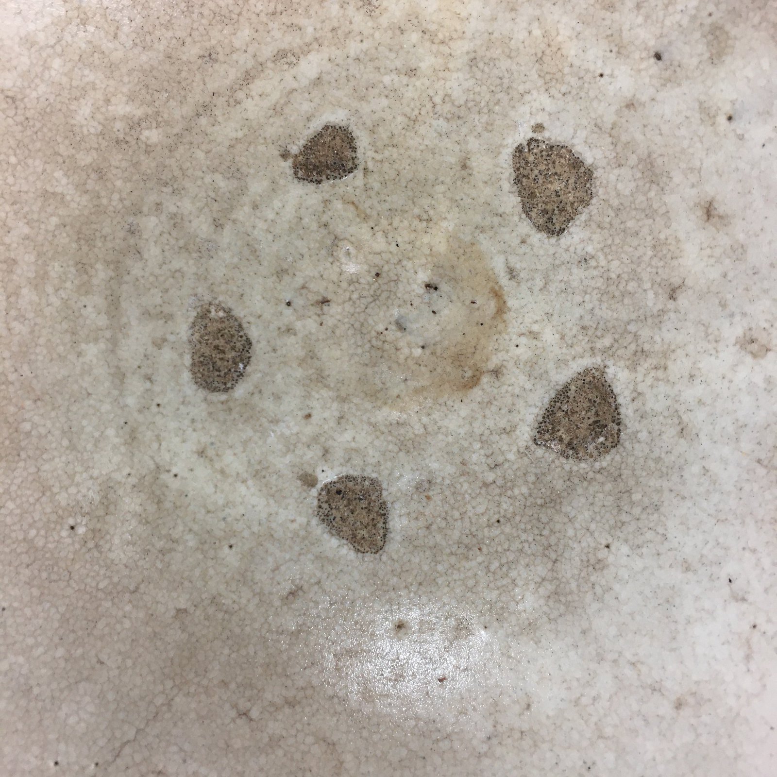 Japanese Ceramic Tea Ceremony Green Tea Bowl Vtg Chawan Gray White PP856