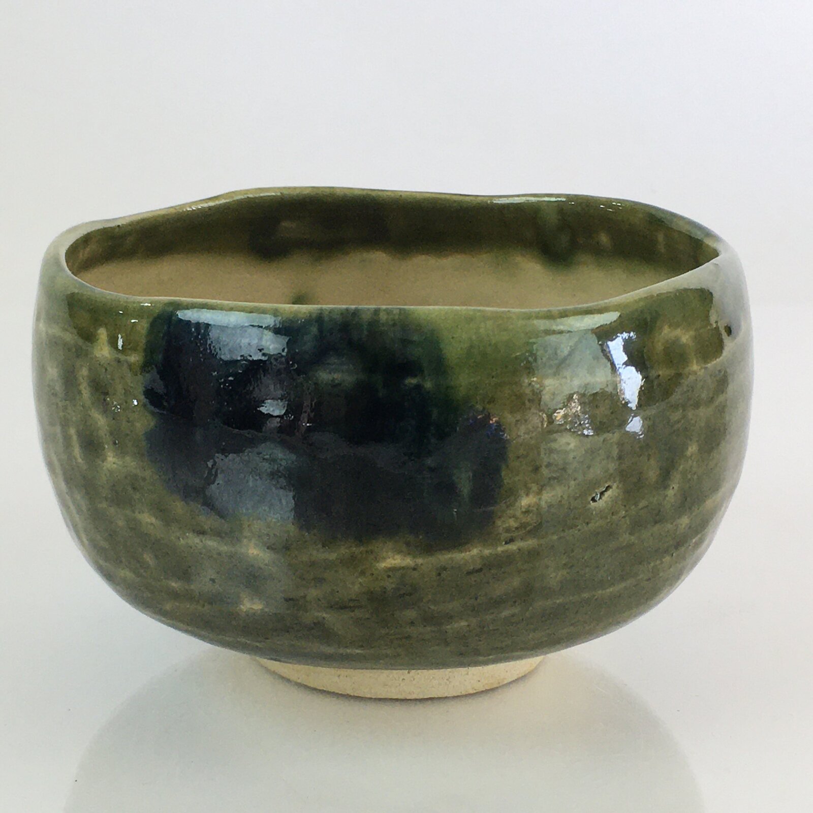 Japanese Ceramic Tea Ceremony Green Tea Bowl Vtg Chawan Green GTB948