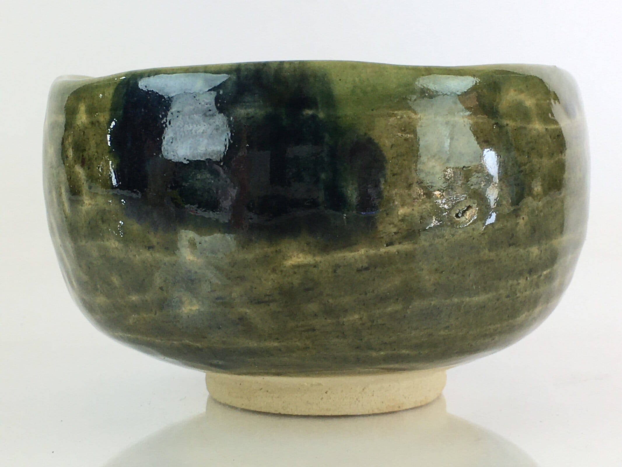Japanese Ceramic Tea Ceremony Green Tea Bowl Vtg Chawan Green GTB948