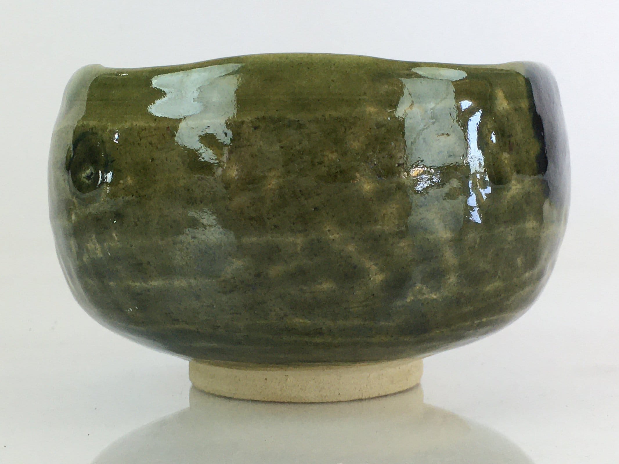 Japanese Ceramic Tea Ceremony Green Tea Bowl Vtg Chawan Green GTB948