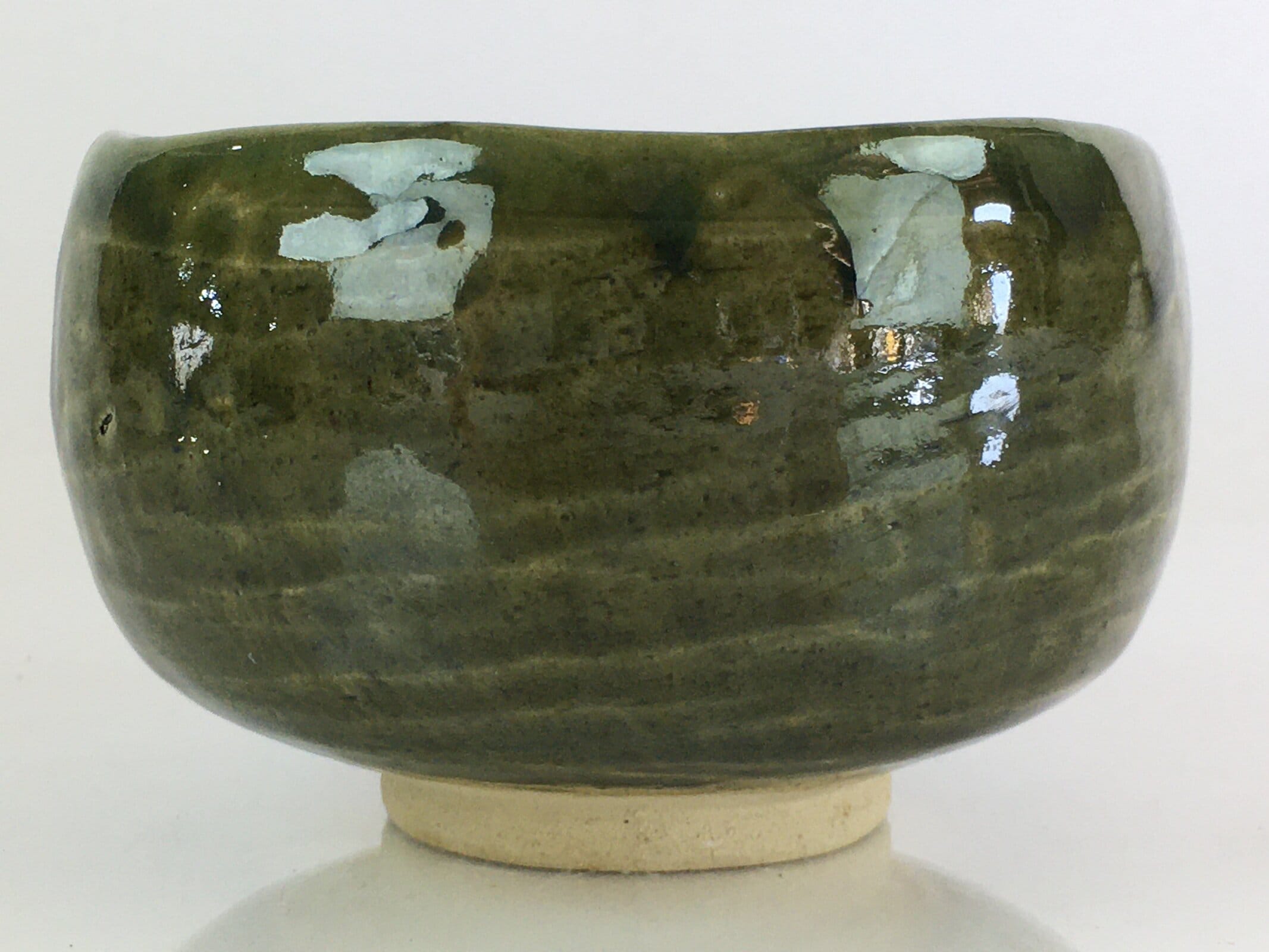 Japanese Ceramic Tea Ceremony Green Tea Bowl Vtg Chawan Green GTB948