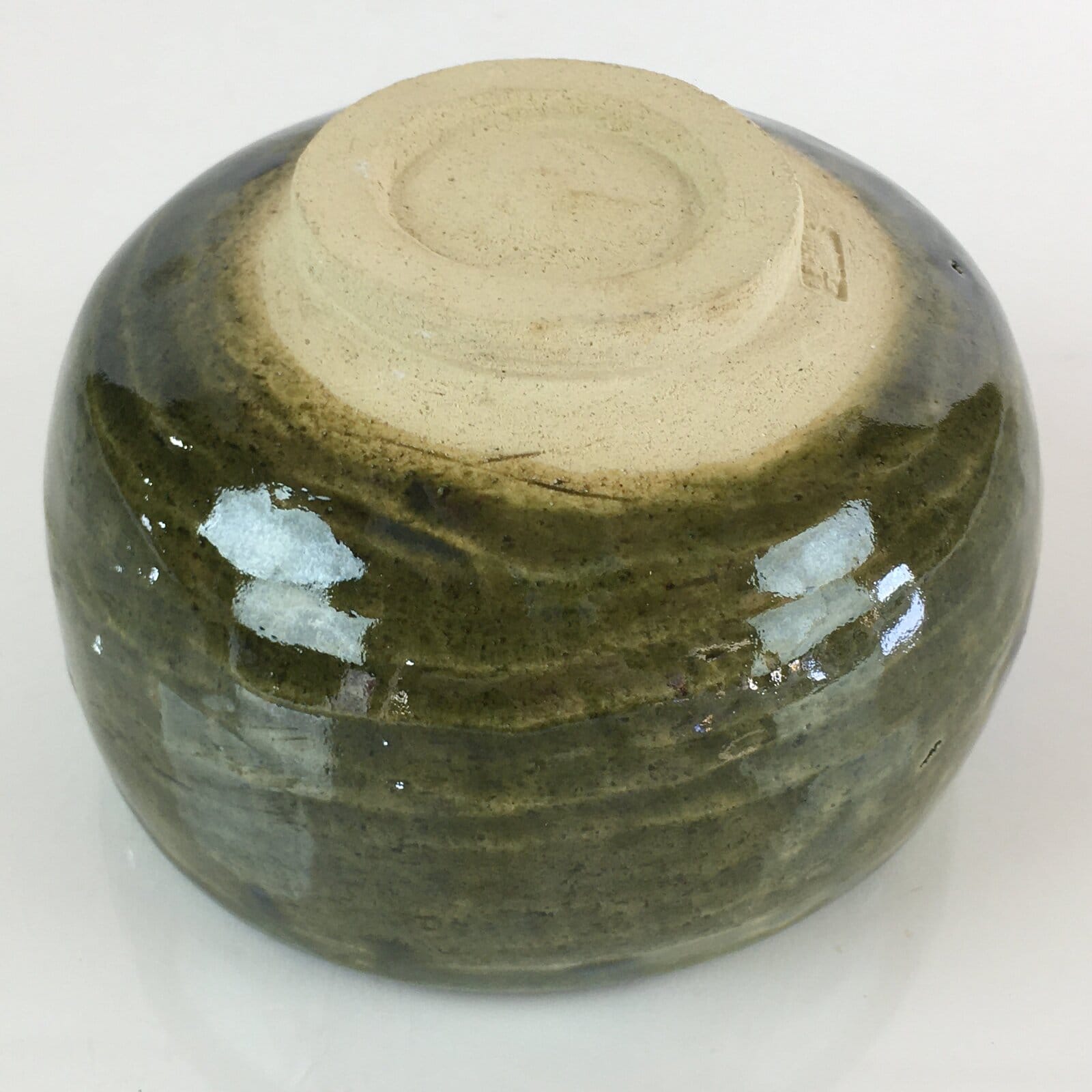 Japanese Ceramic Tea Ceremony Green Tea Bowl Vtg Chawan Green GTB948