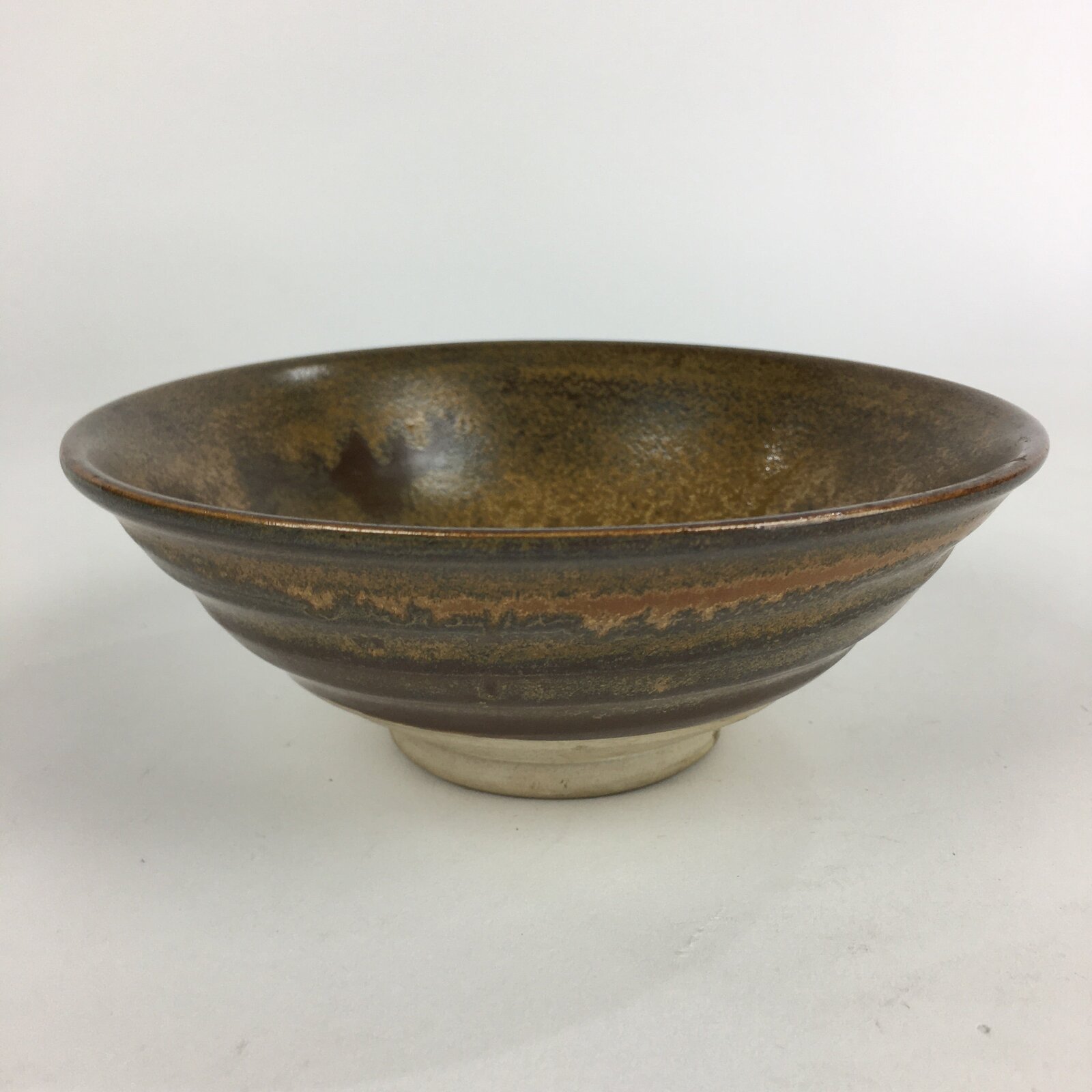 Japanese Ceramic Tea Ceremony Green Tea Bowl Vtg Chawan Hira-gata GTB891