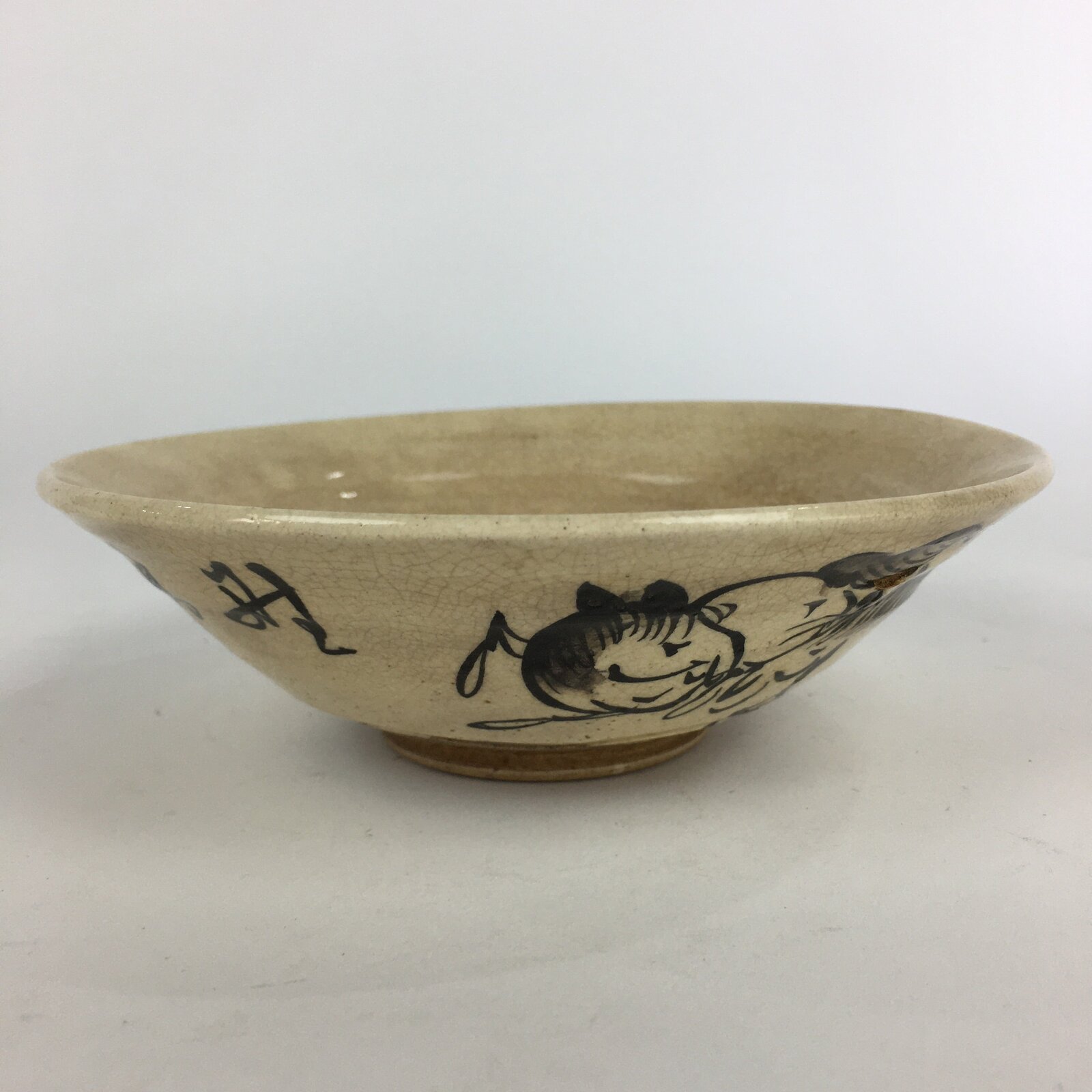 Japanese Ceramic Tea Ceremony Green Tea Bowl Vtg Chawan Horse GTB922