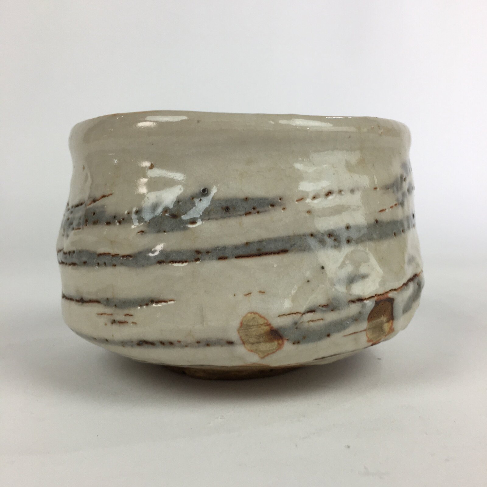 Japanese Ceramic Tea Ceremony Green Tea Bowl Vtg Chawan White GTB901