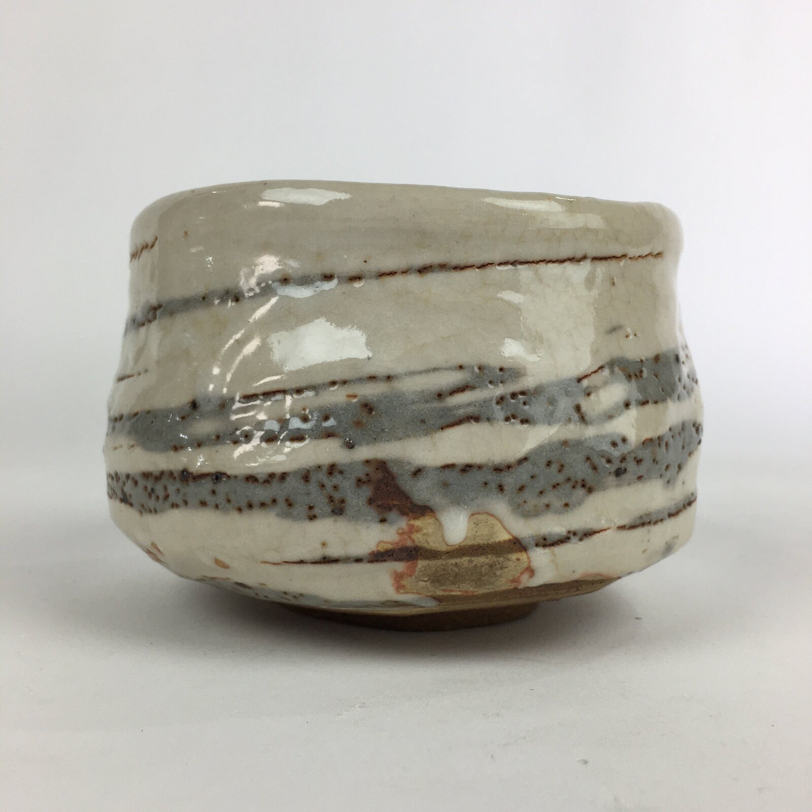 Japanese Ceramic Tea Ceremony Green Tea Bowl Vtg Chawan White GTB901