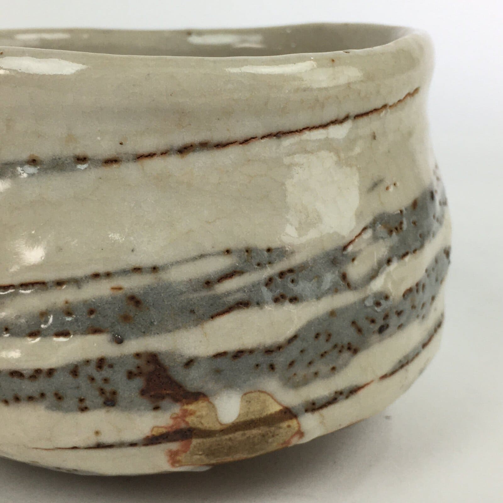 Japanese Ceramic Tea Ceremony Green Tea Bowl Vtg Chawan White GTB901