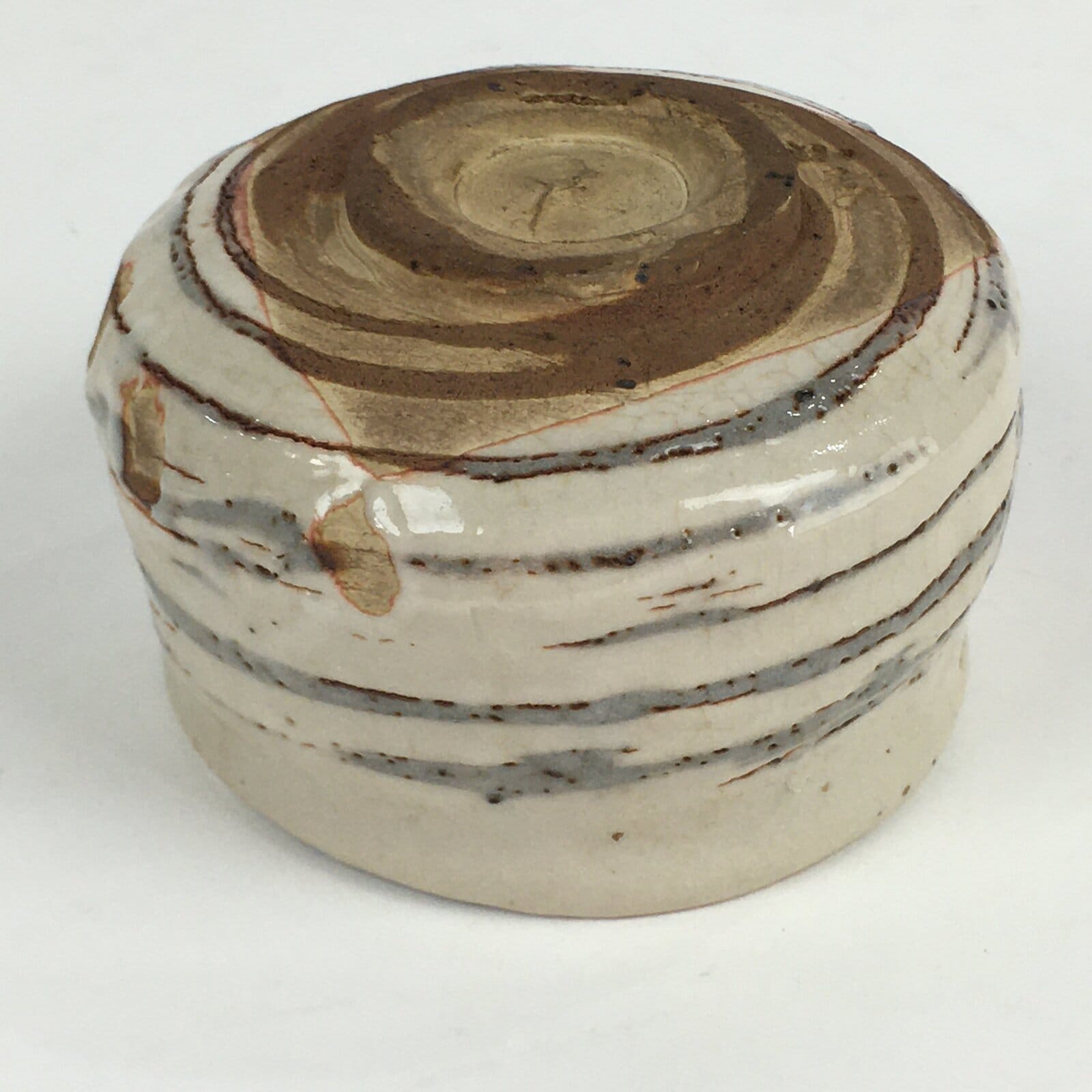 Japanese Ceramic Tea Ceremony Green Tea Bowl Vtg Chawan White GTB901