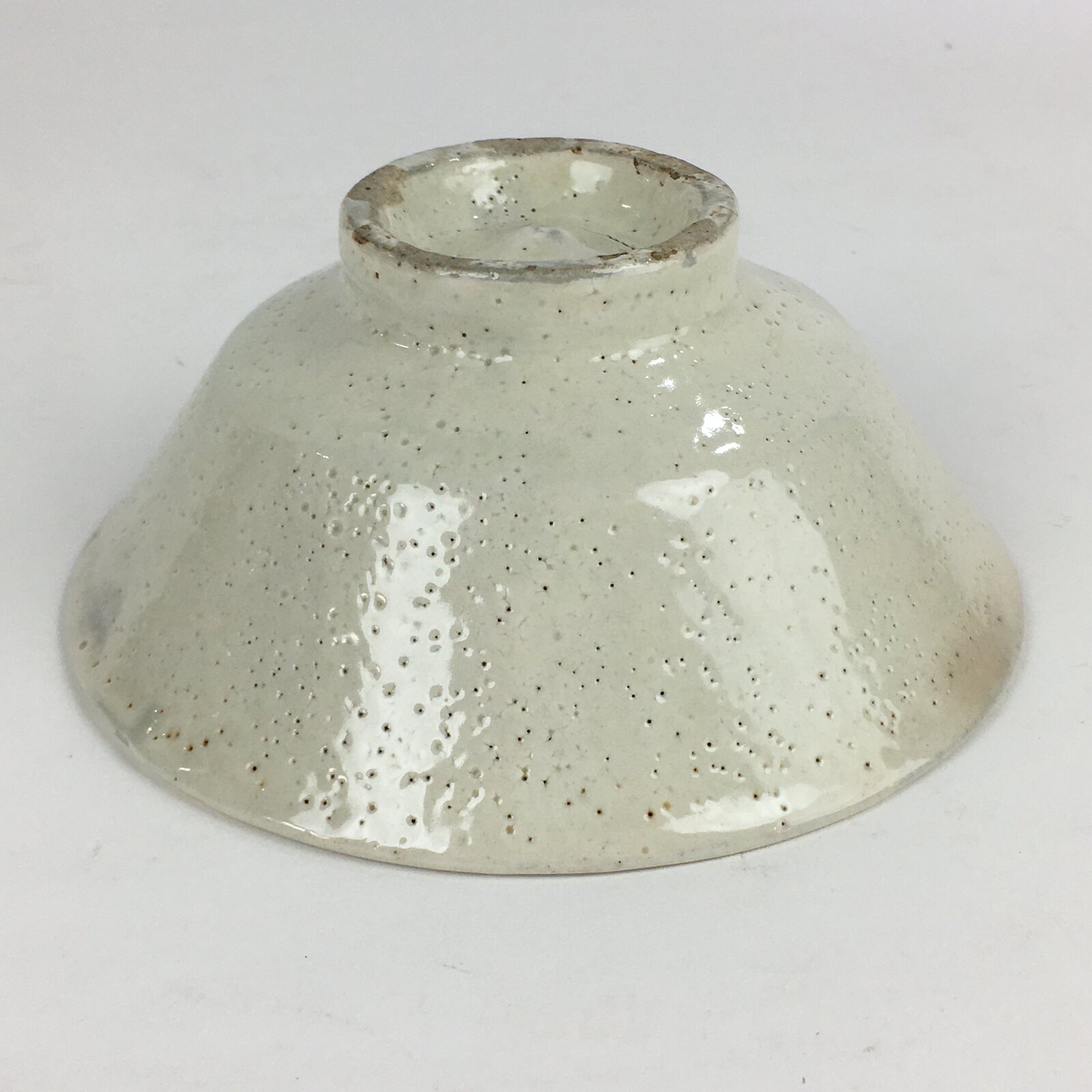 Japanese Ceramic Tea Ceremony Green Tea Bowl Vtg Chawan White GTB926