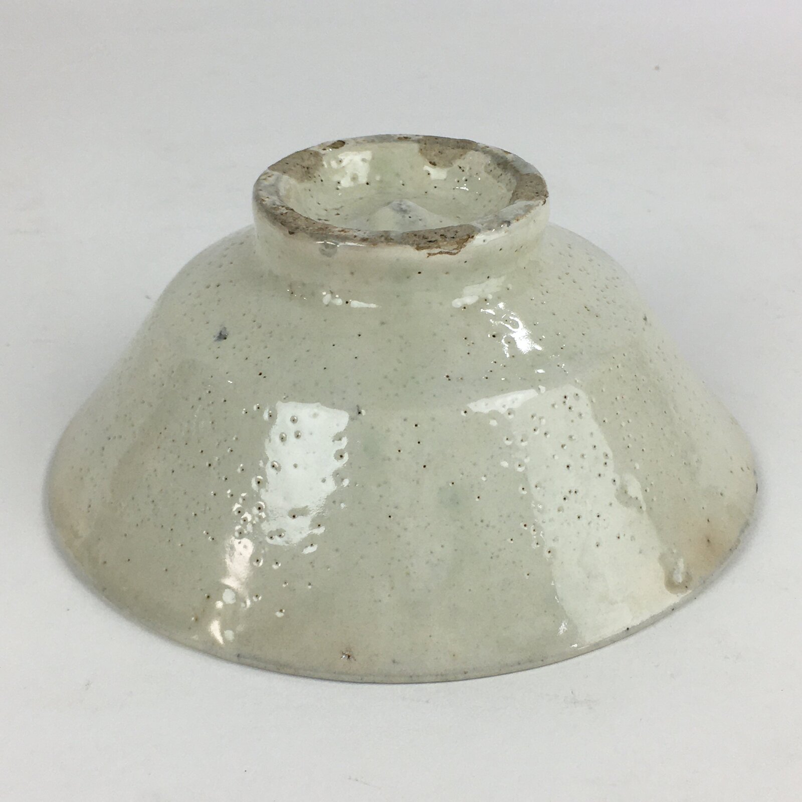 Japanese Ceramic Tea Ceremony Green Tea Bowl Vtg Chawan White GTB926