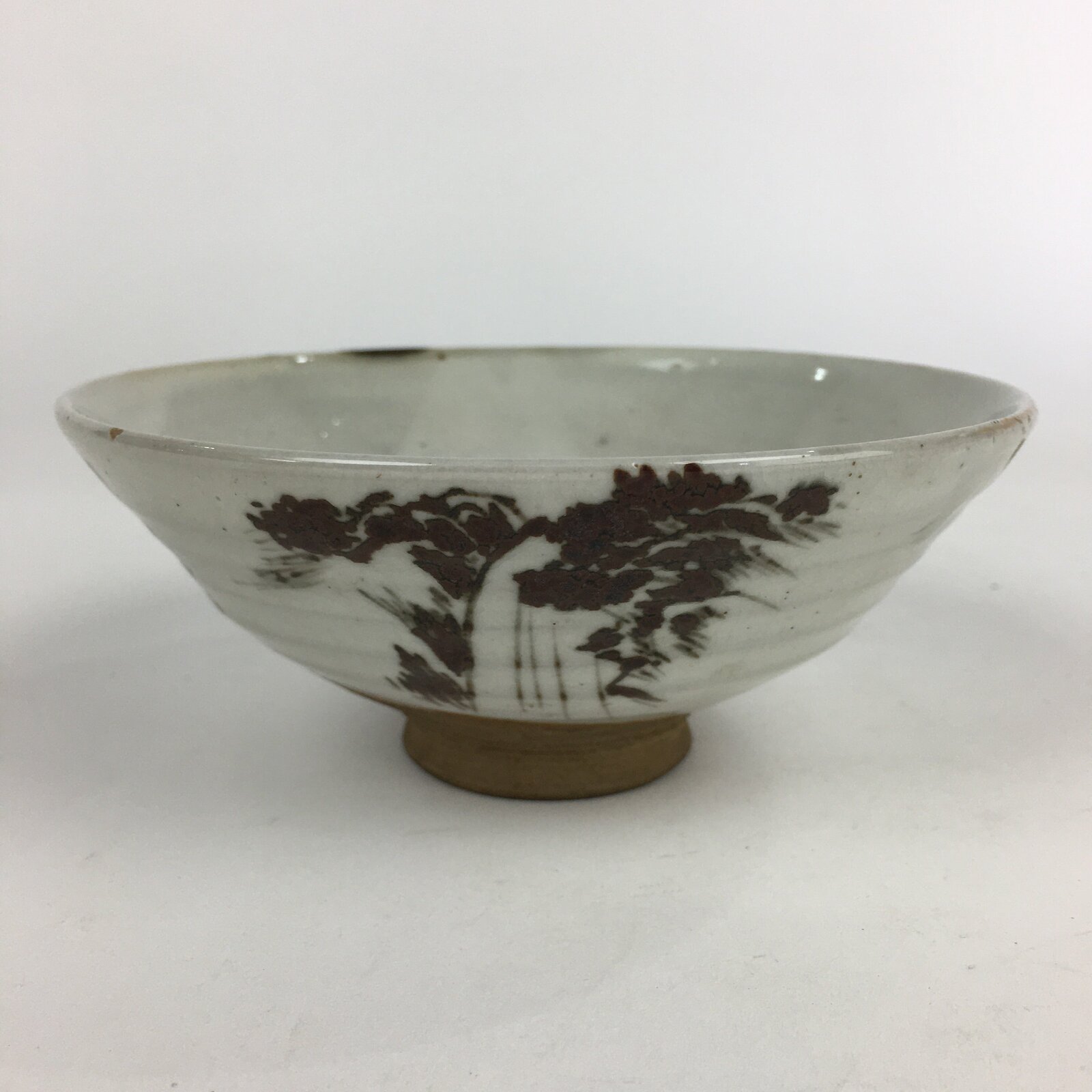 Japanese Ceramic Tea Ceremony Green Tea Bowl Vtg Chawan White GTB929