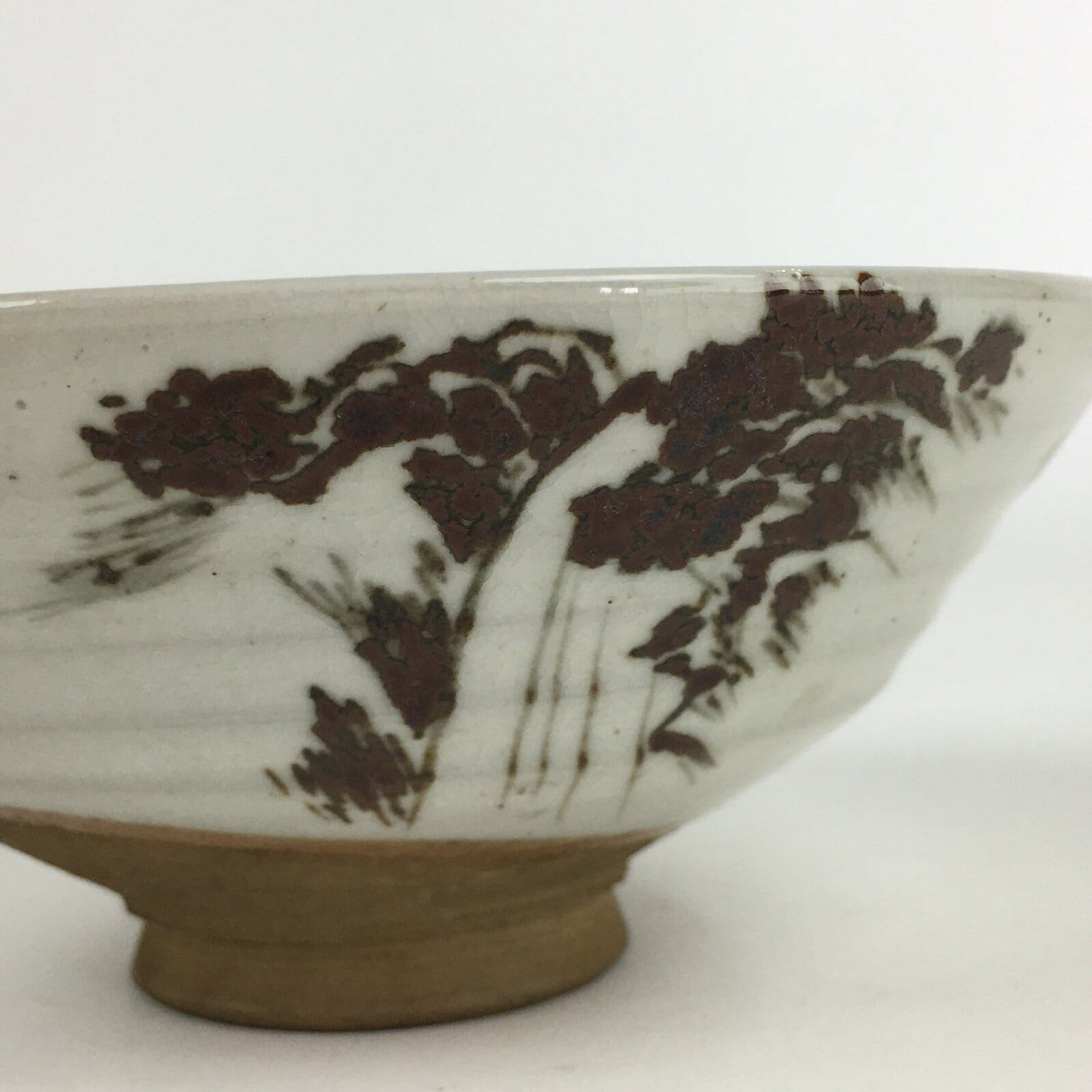 Japanese Ceramic Tea Ceremony Green Tea Bowl Vtg Chawan White GTB929