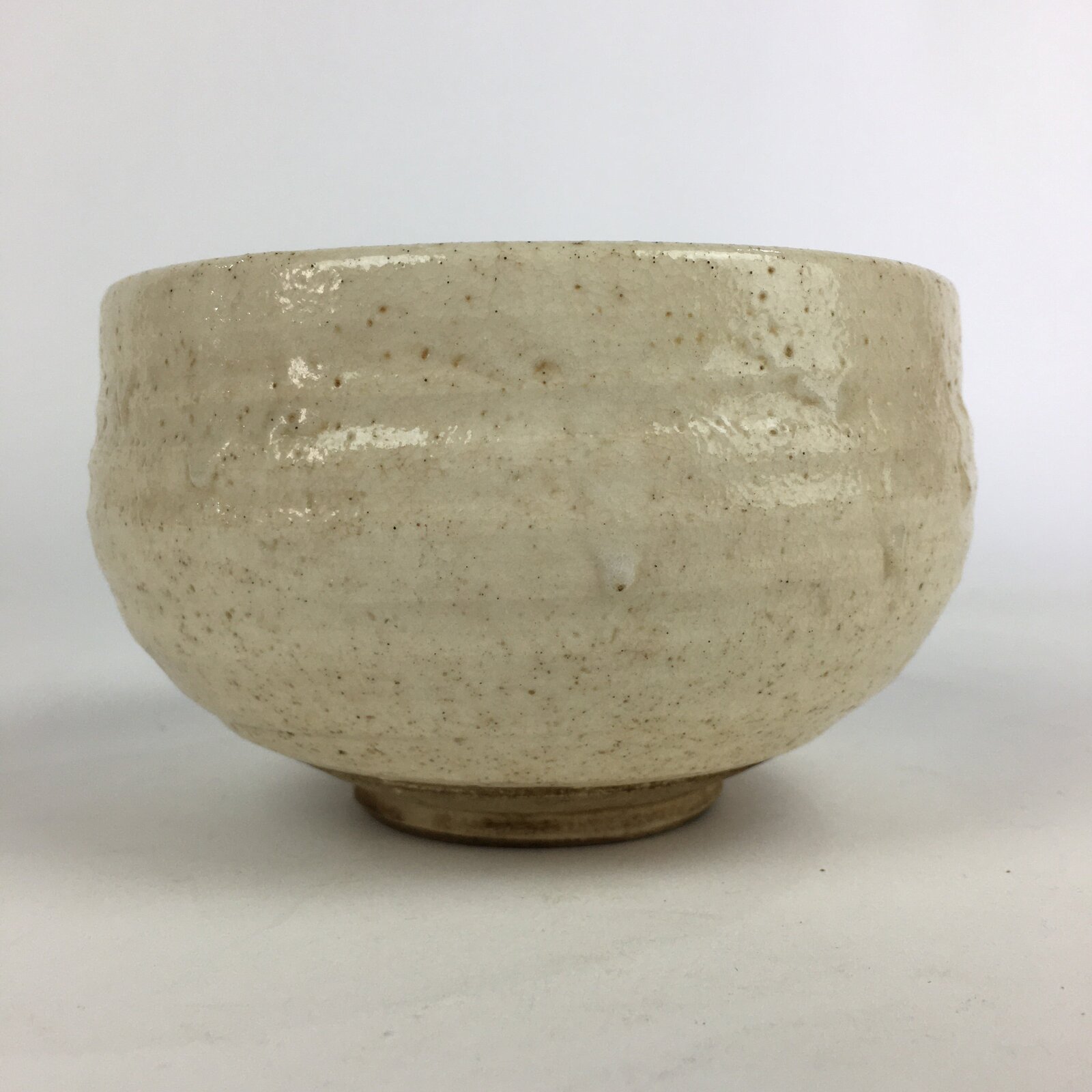 Japanese Ceramic Tea Ceremony Green Tea Bowl Vtg Chawan White GTB931