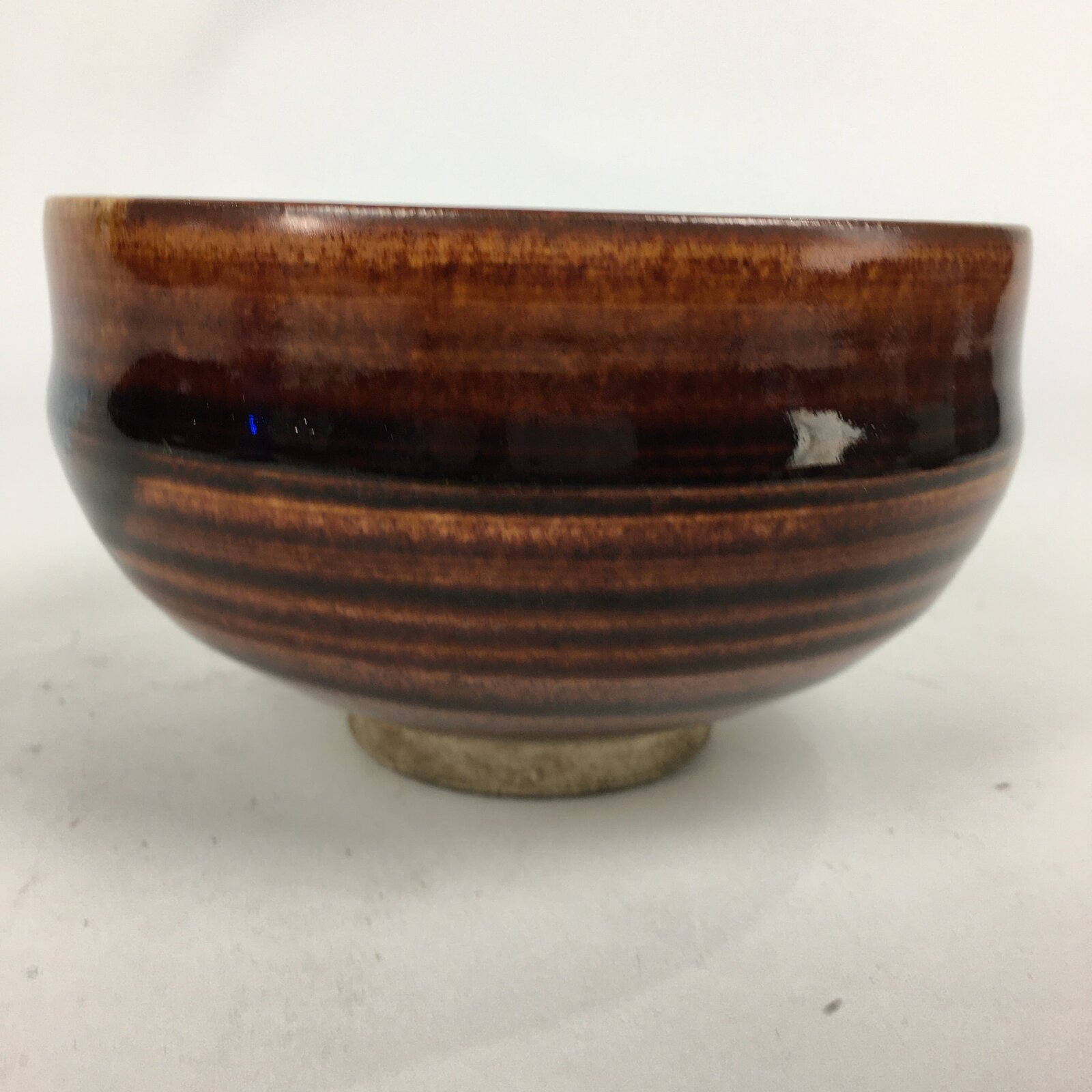 Japanese Ceramic Tea Ceremony Green Tea Bowl Vtg White Brown Chawan GTB838