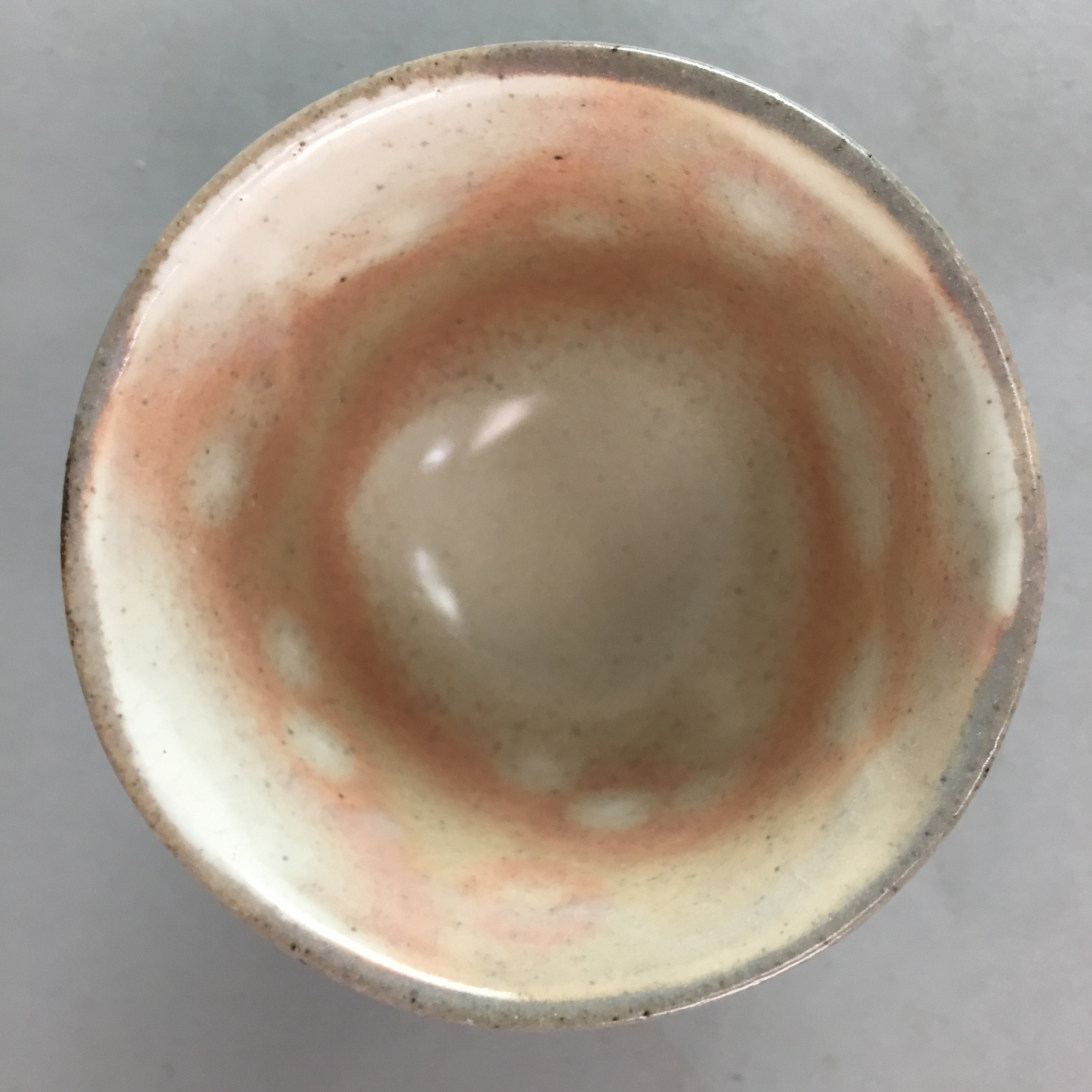 Japanese Ceramic Teacup Vtg Kohiki Pottery White Clay Pink Yunomi Sencha PT614