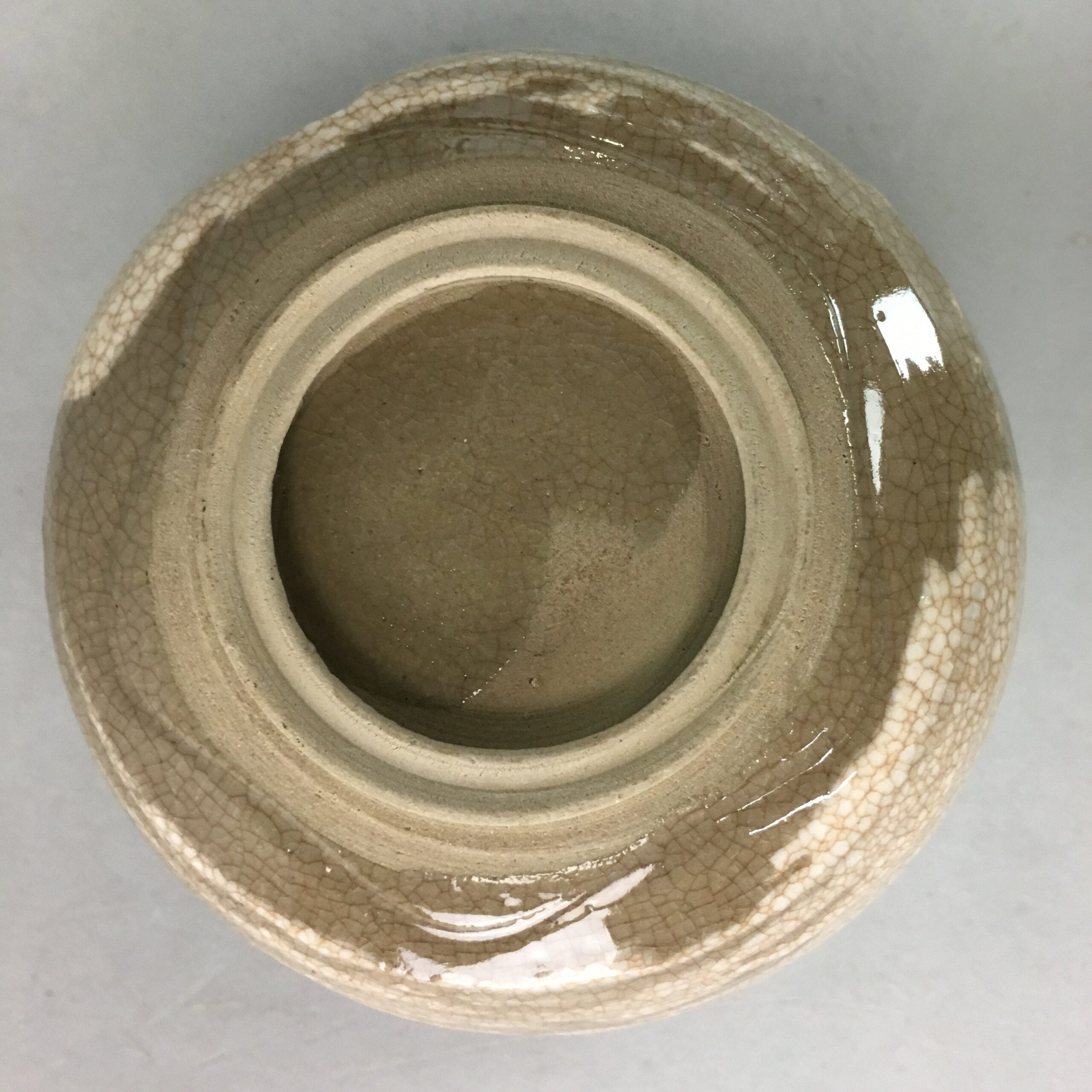 Japanese Ceramic Teacup Vtg Pottery Yunomi Gray White Brush Mark Sencha TC61