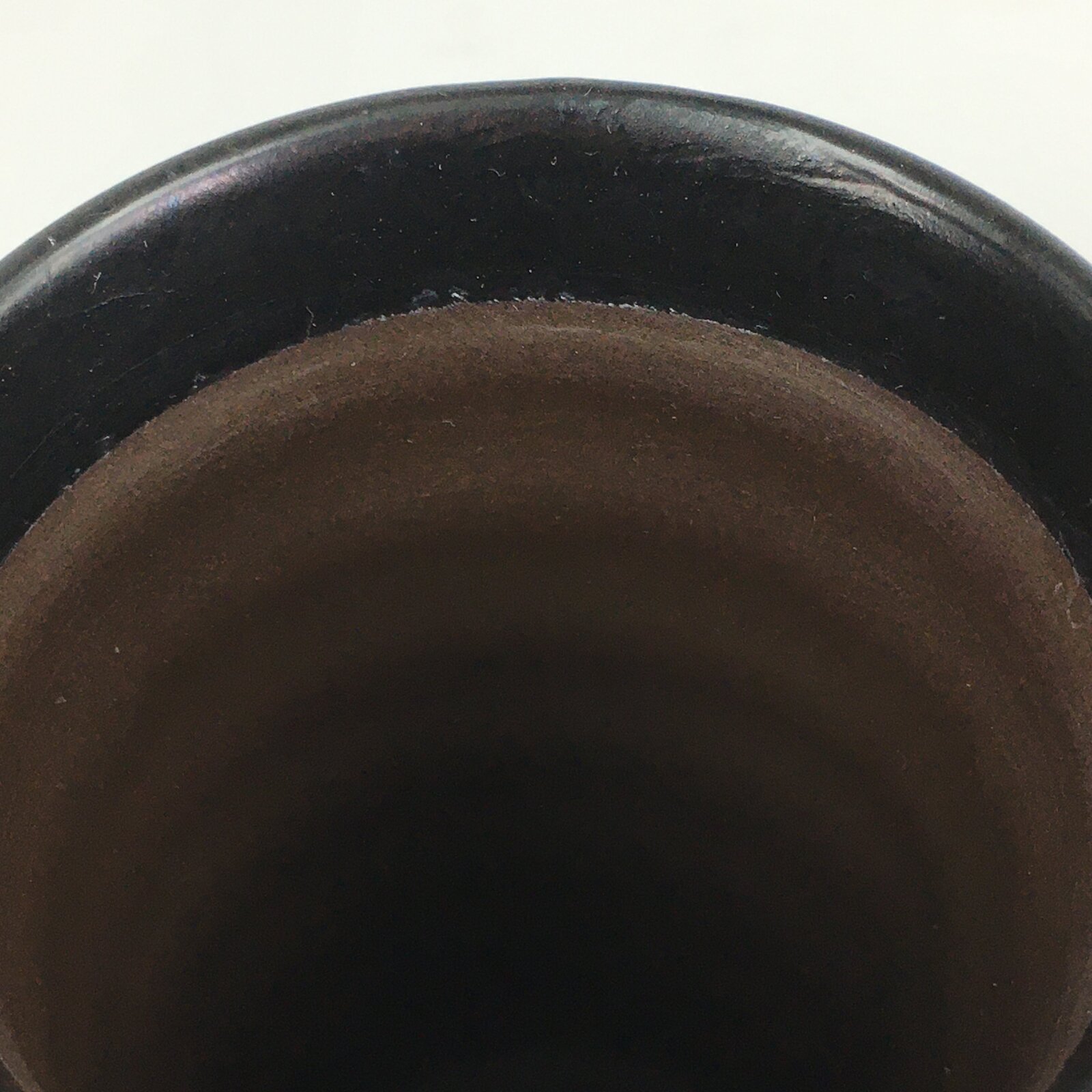 Japanese Ceramic Teacup Yunomi Vtg Pottery Black Yakimono Sencha PP925