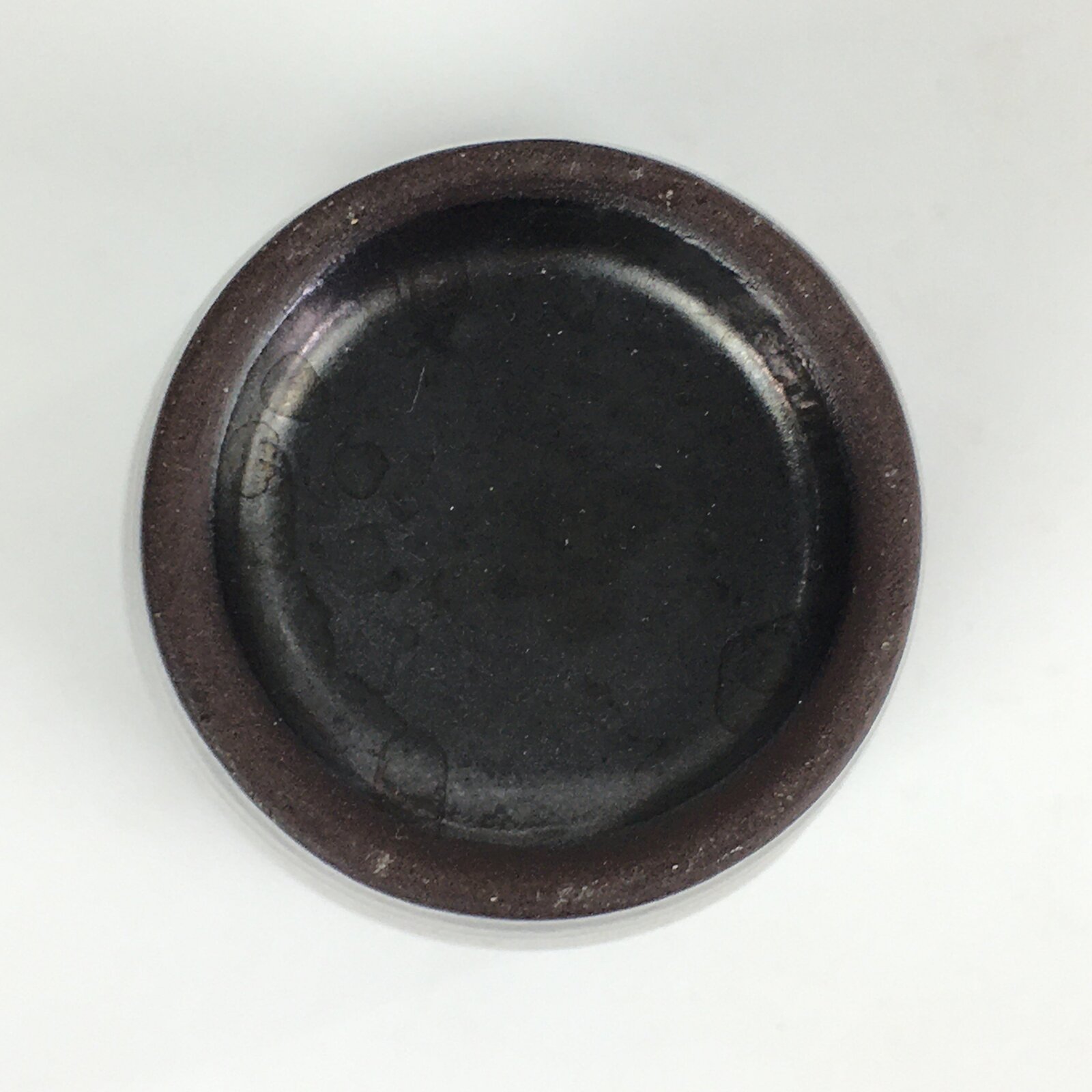 Japanese Ceramic Teacup Yunomi Vtg Pottery Black Yakimono Sencha PP925