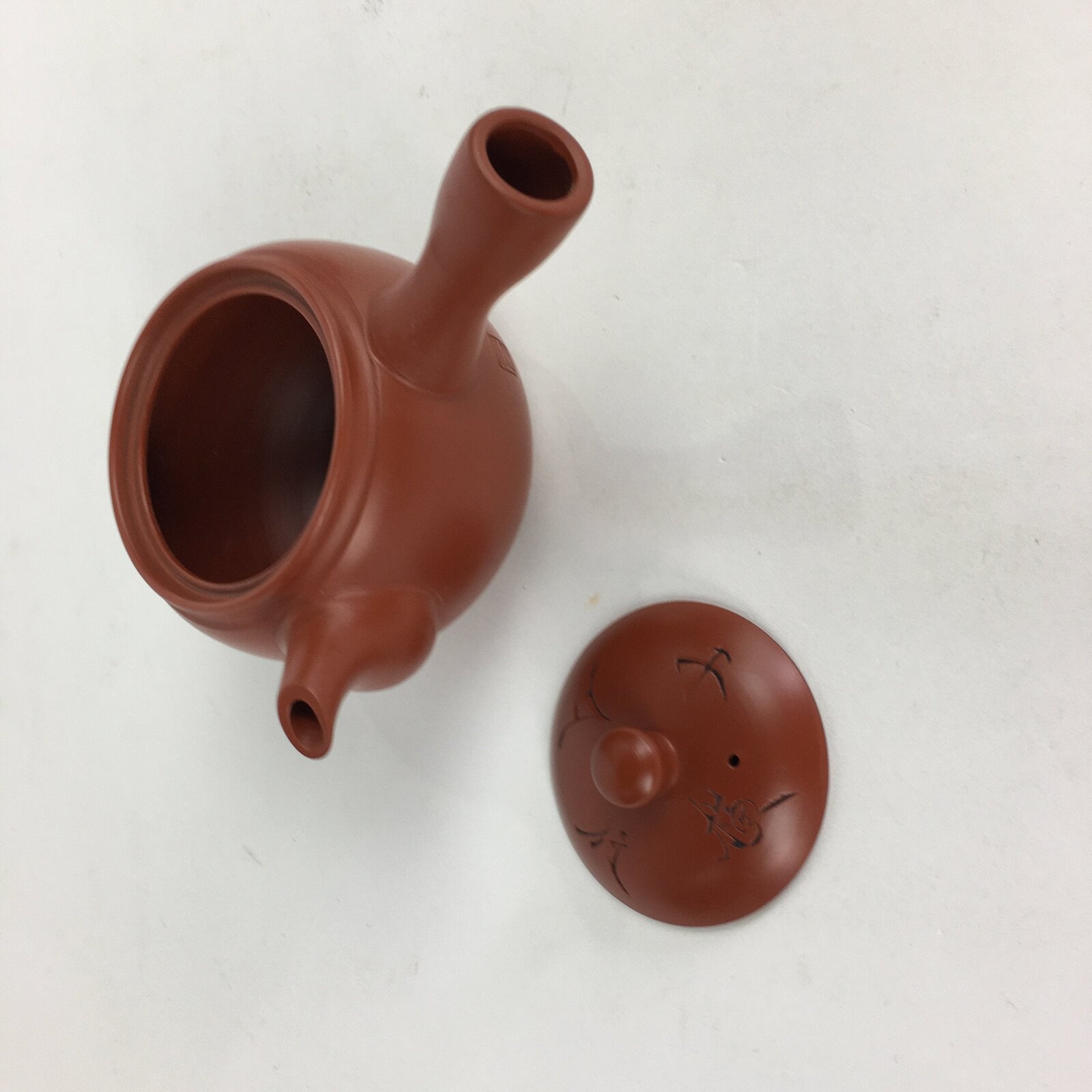 Japanese Ceramic Teapot Vtg Red Pottery Red Clay Kyusu Strainer Sencha PP534