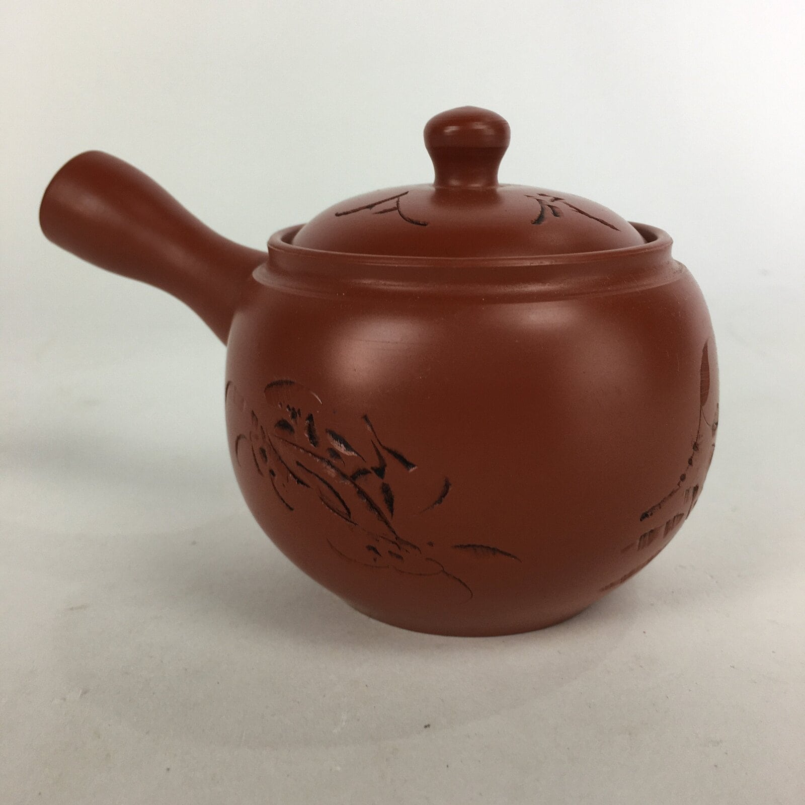 Japanese Ceramic Teapot Vtg Red Pottery Red Clay Kyusu Strainer Sencha PP534