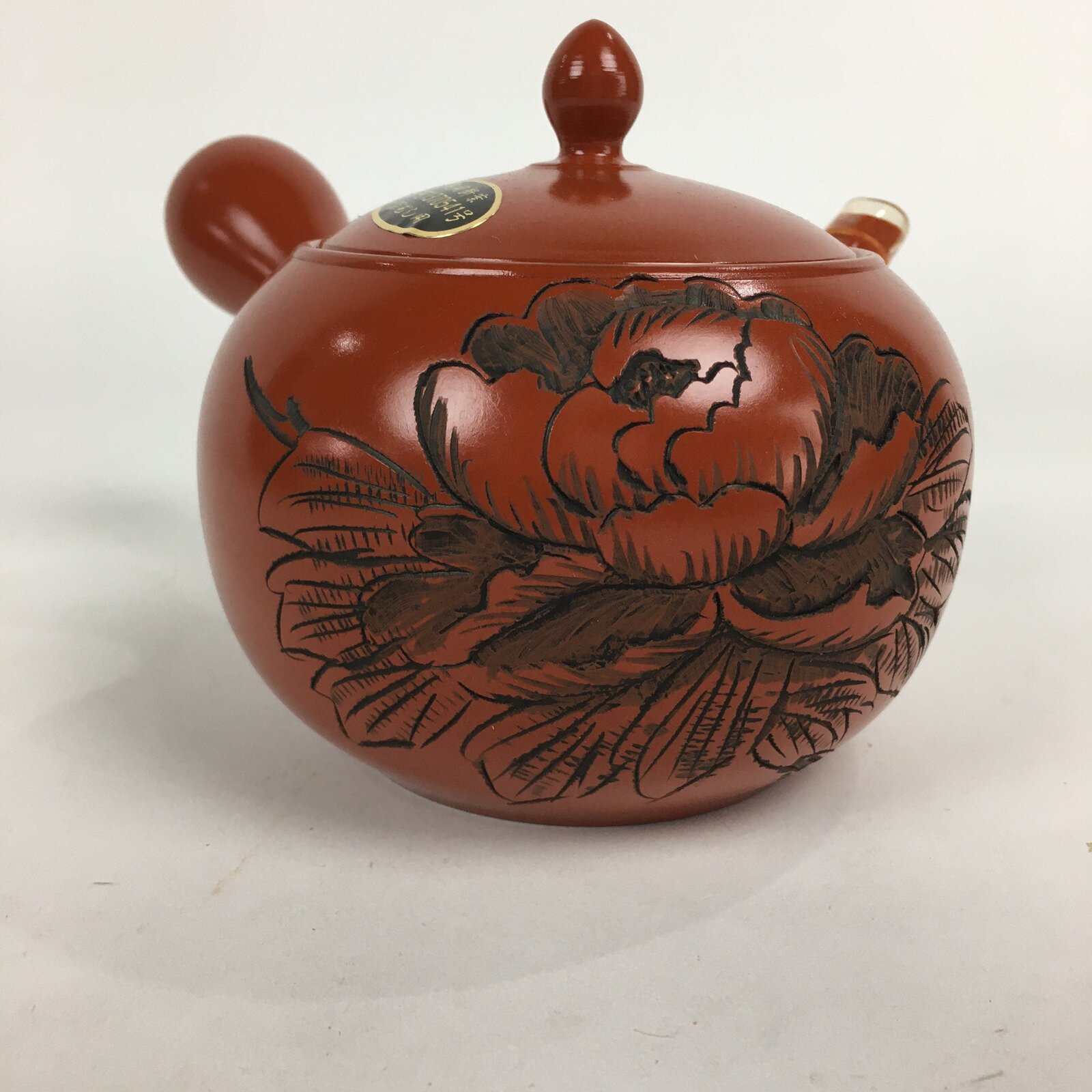 Japanese Ceramic Teapot Vtg Red Pottery Red Clay Kyusu Strainer Sencha PP740