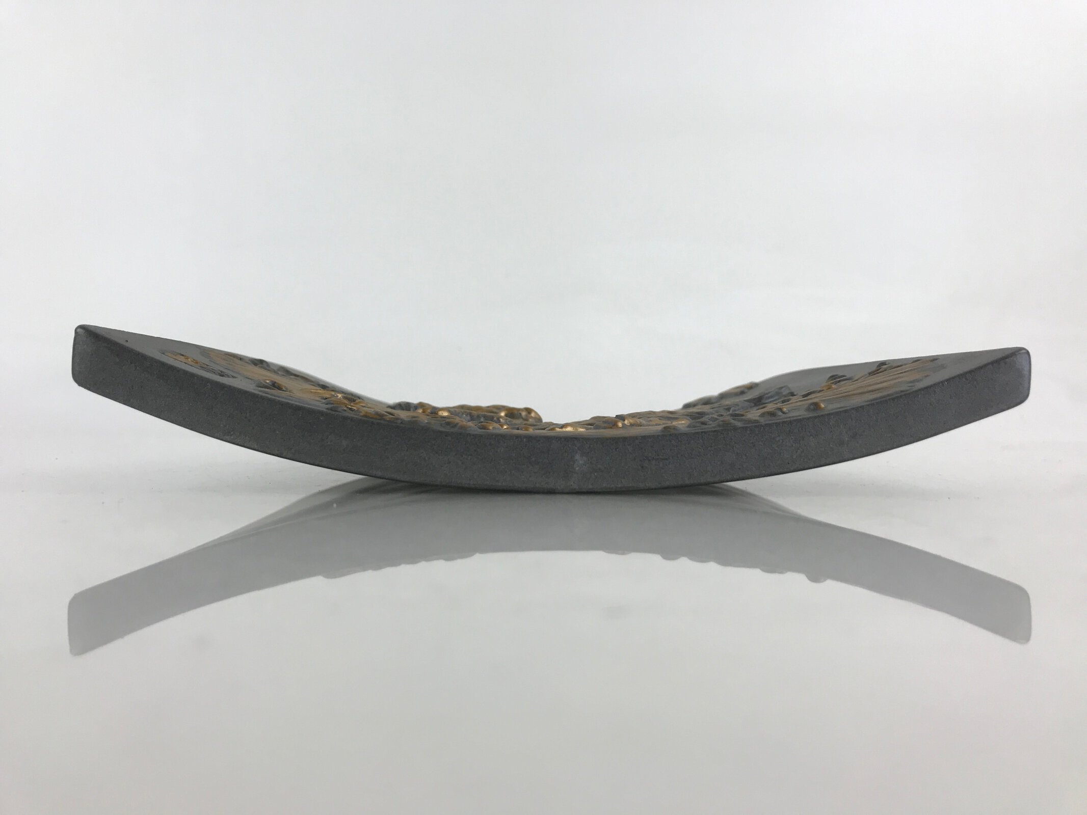 Japanese Ceramic Tile Etogawara Zodiac Decoration Vtg Rabbit Figurine Gold BD913