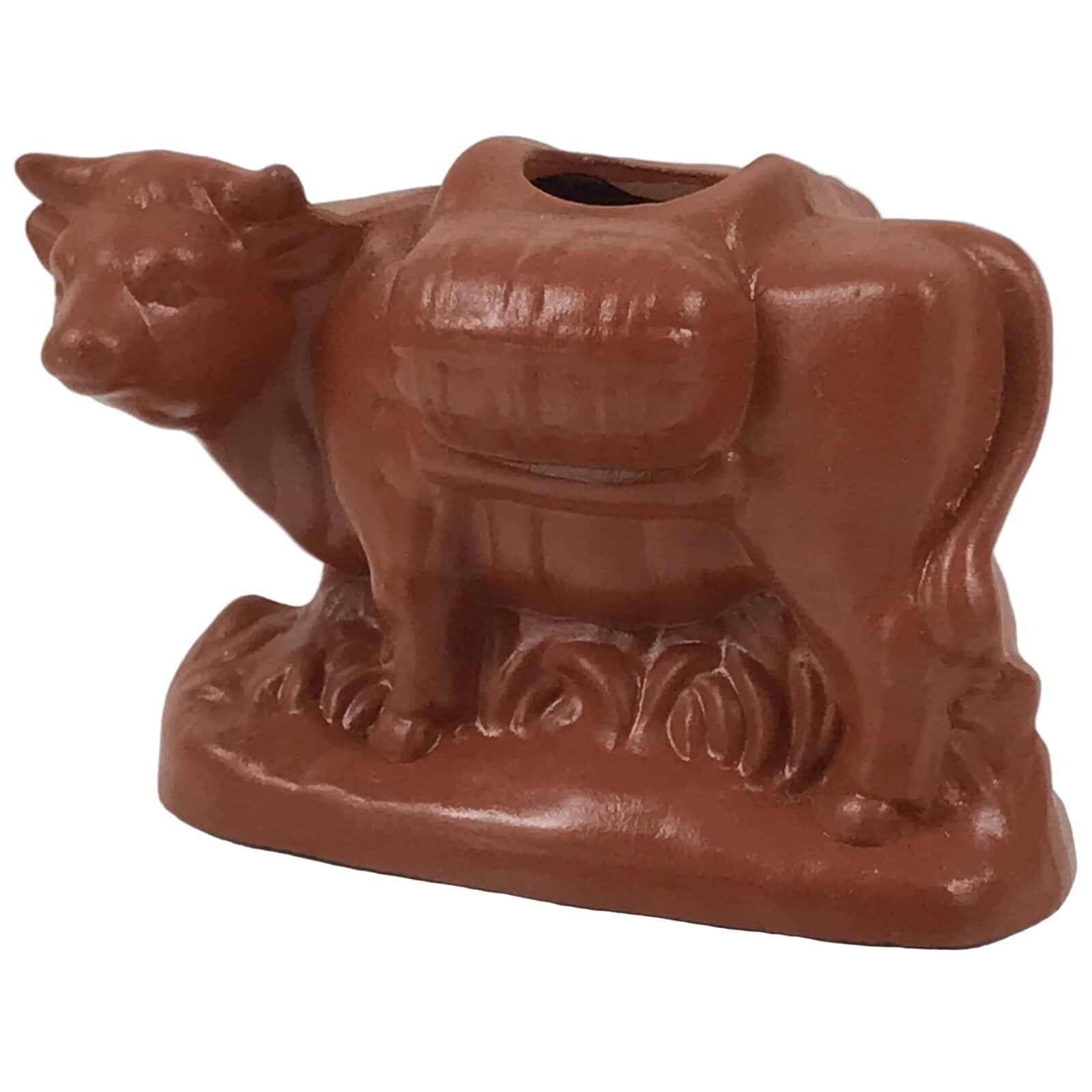 Japanese Ceramic Tokoname Cow Toothpick Holder Youjitate Zodiac Figurine Y536