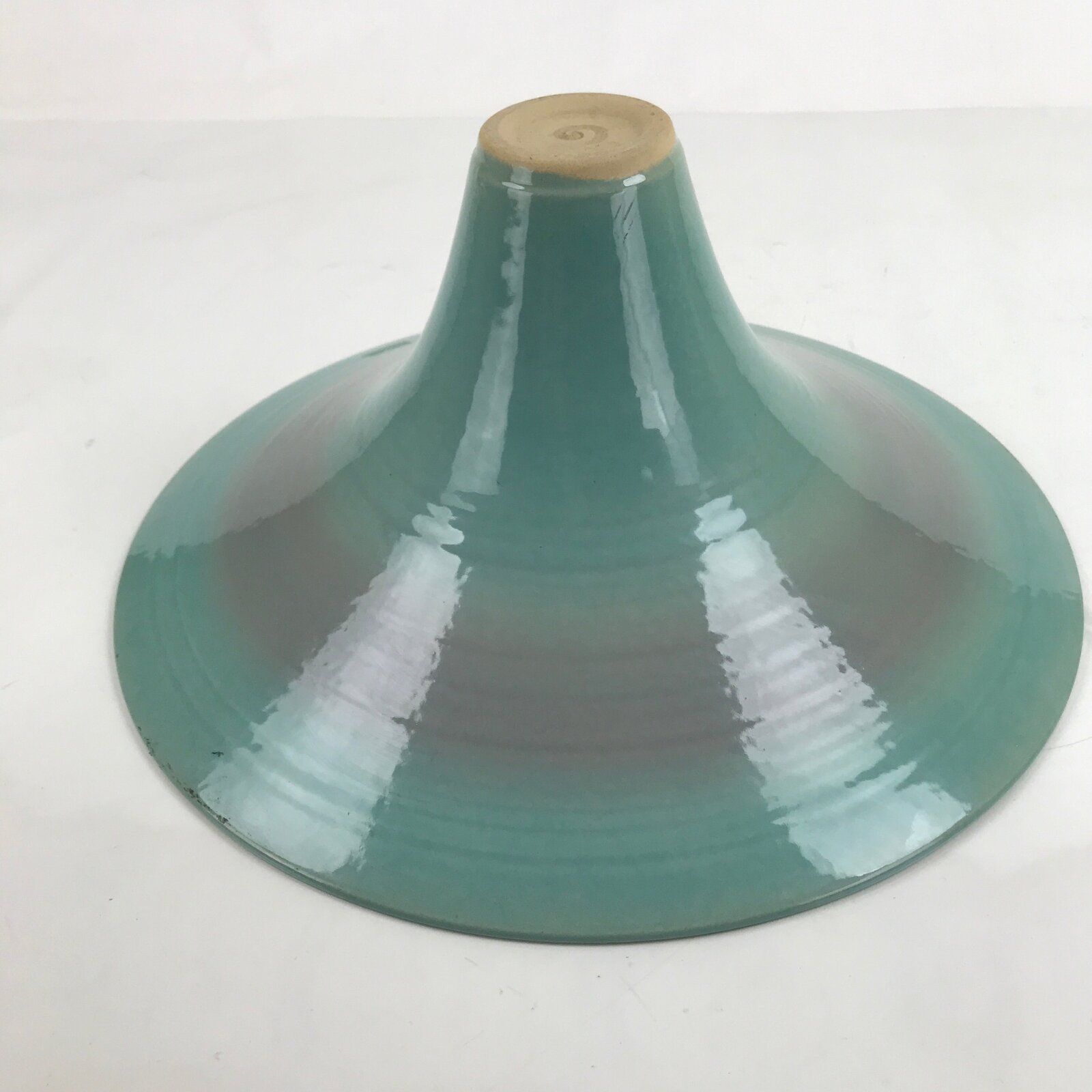 Japanese Ceramic Usubata Suiban Flower Vase Vtg Pottery Ikebana Blue Pink Y69