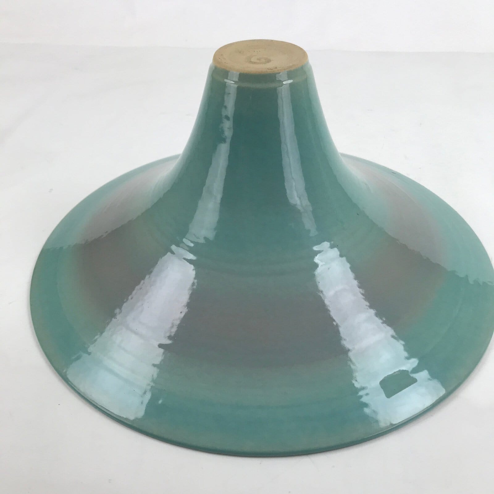 Japanese Ceramic Usubata Suiban Flower Vase Vtg Pottery Ikebana Blue Pink Y69