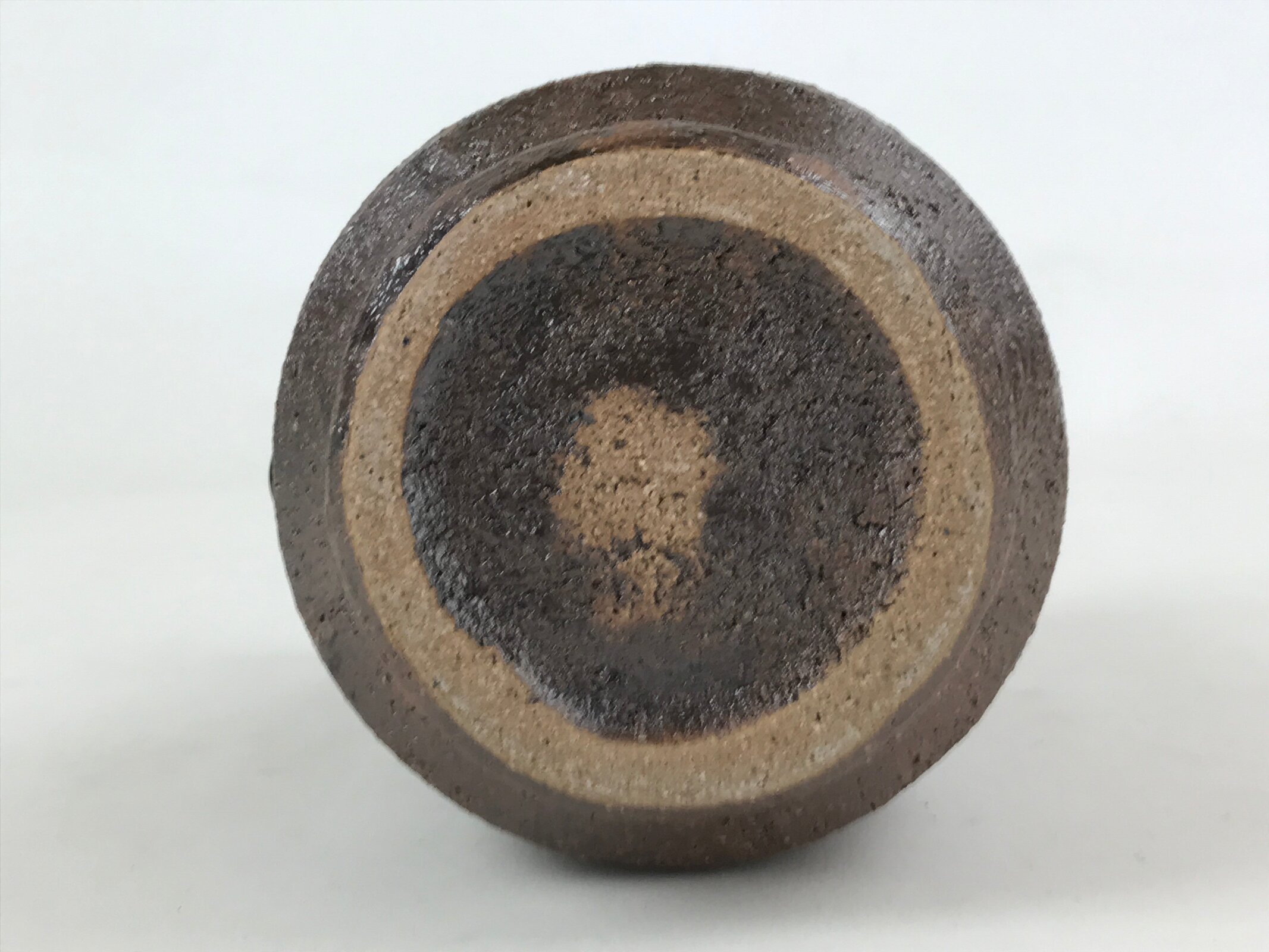 Japanese Ceramic Vase Kabin Vtg Brown Ikebana Flower Arrangement Box FK72