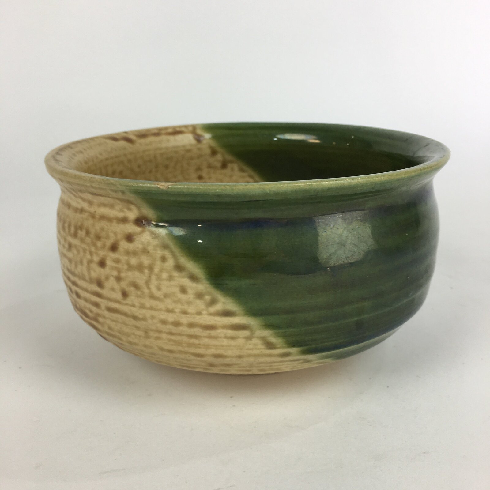 Japanese Ceramic Wastewater Receptacle Tea Ceremony Basin Bowl Vtg Kensui GTB921