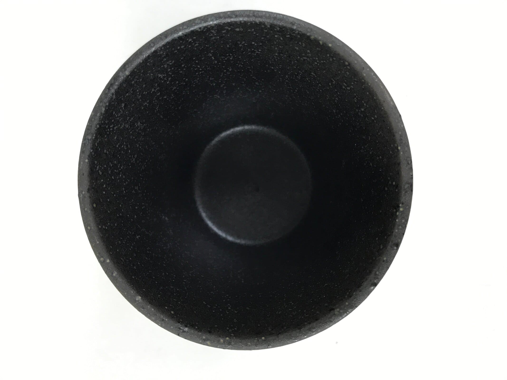 Japanese Ceramic Yunomi Teacup Simple Pottery Vtg Black Sencha Yakimono TC586