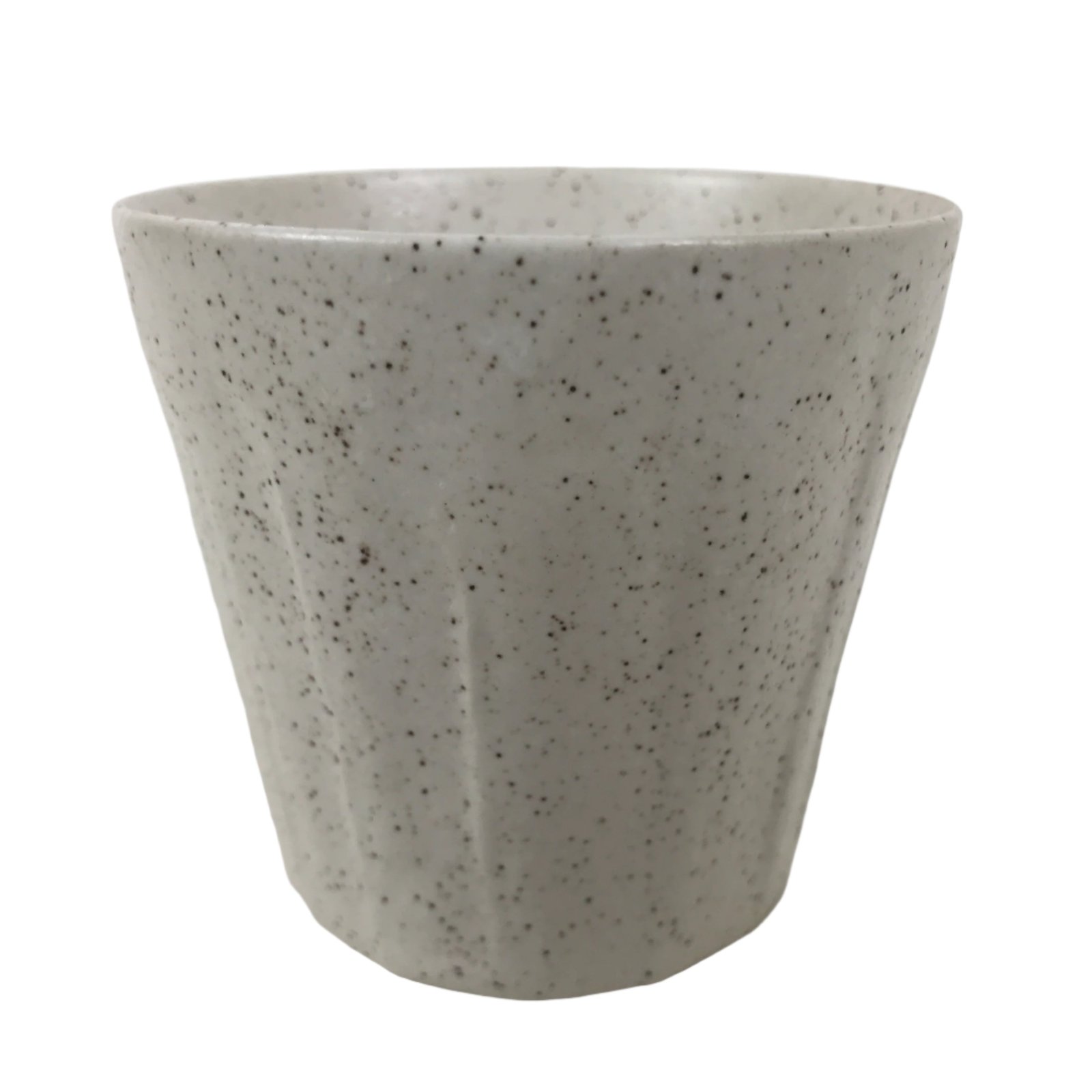 Japanese Ceramic Yunomi Teacup Simple Pottery White Black Specks Yakimono TC571