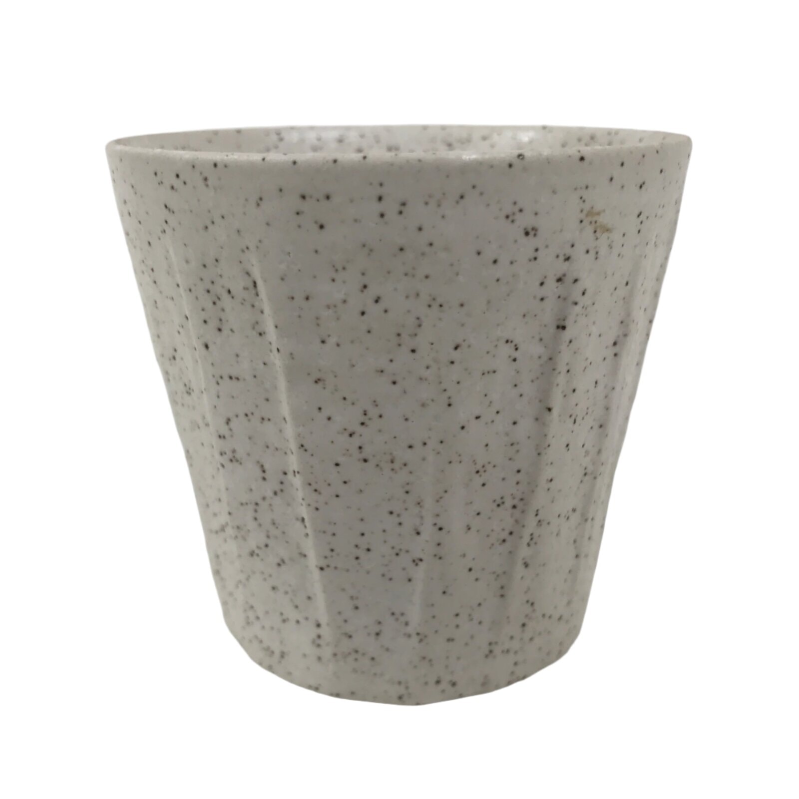 Japanese Ceramic Yunomi Teacup Simple Pottery White Black Specks Yakimono TC572